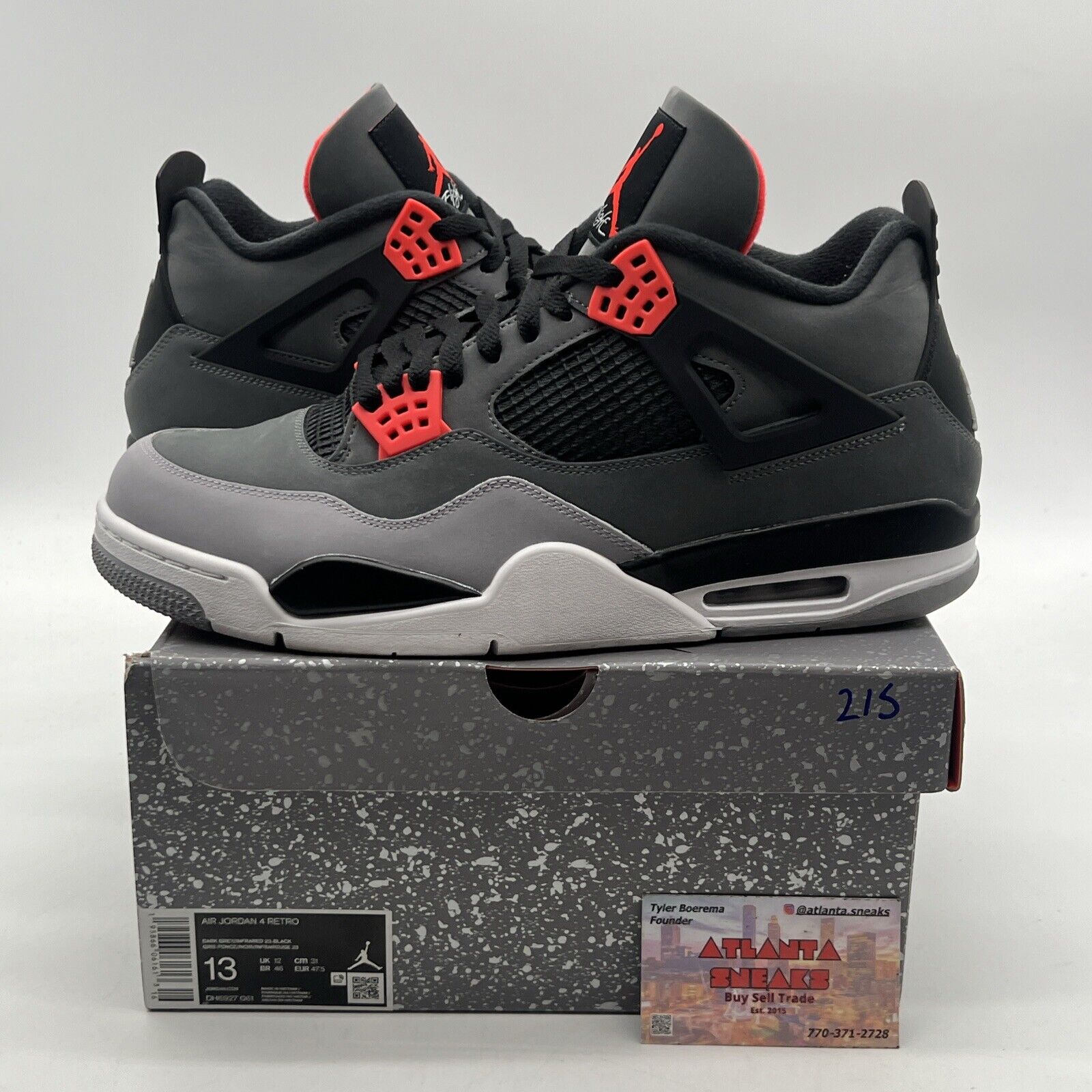 Size 13 - Jordan 4 Retro Mid Infrared Black Grey Red (DH6927-061)