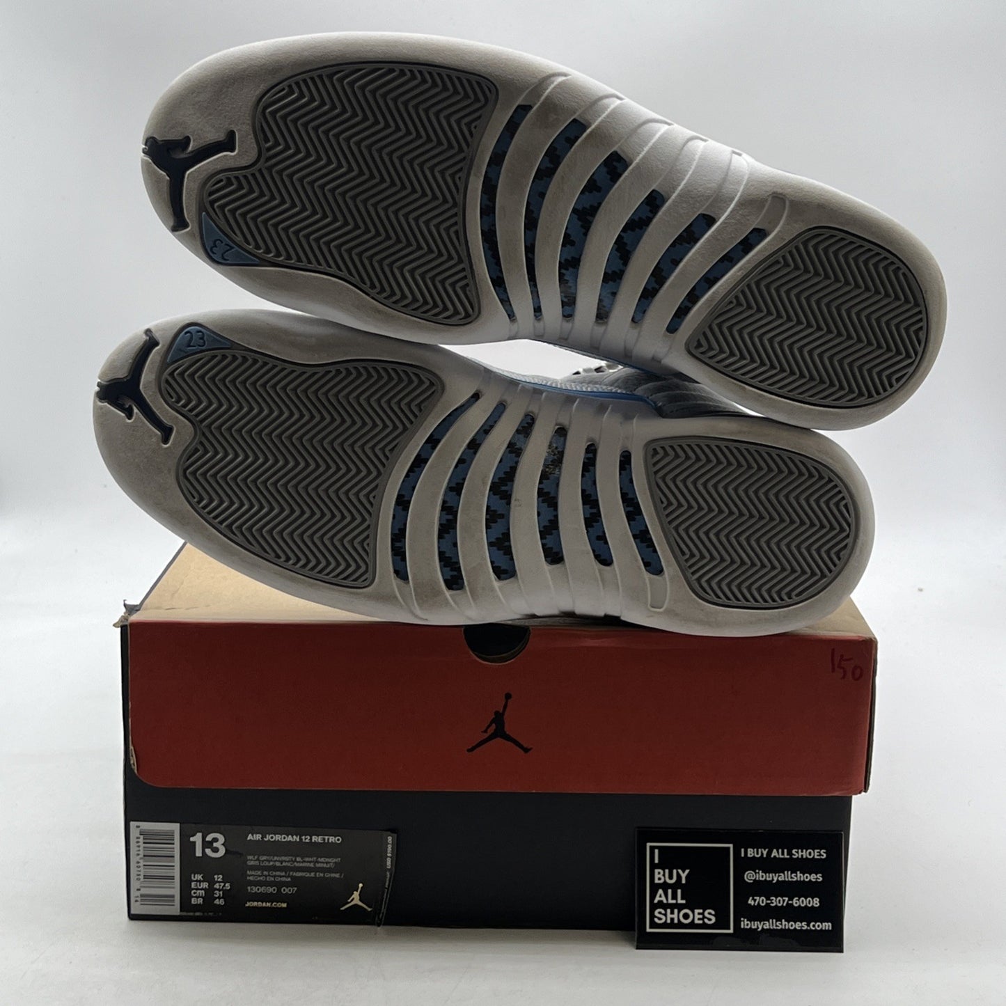 Size 13 - Air Jordan 12 Retro Grey University Blue (130690-007)