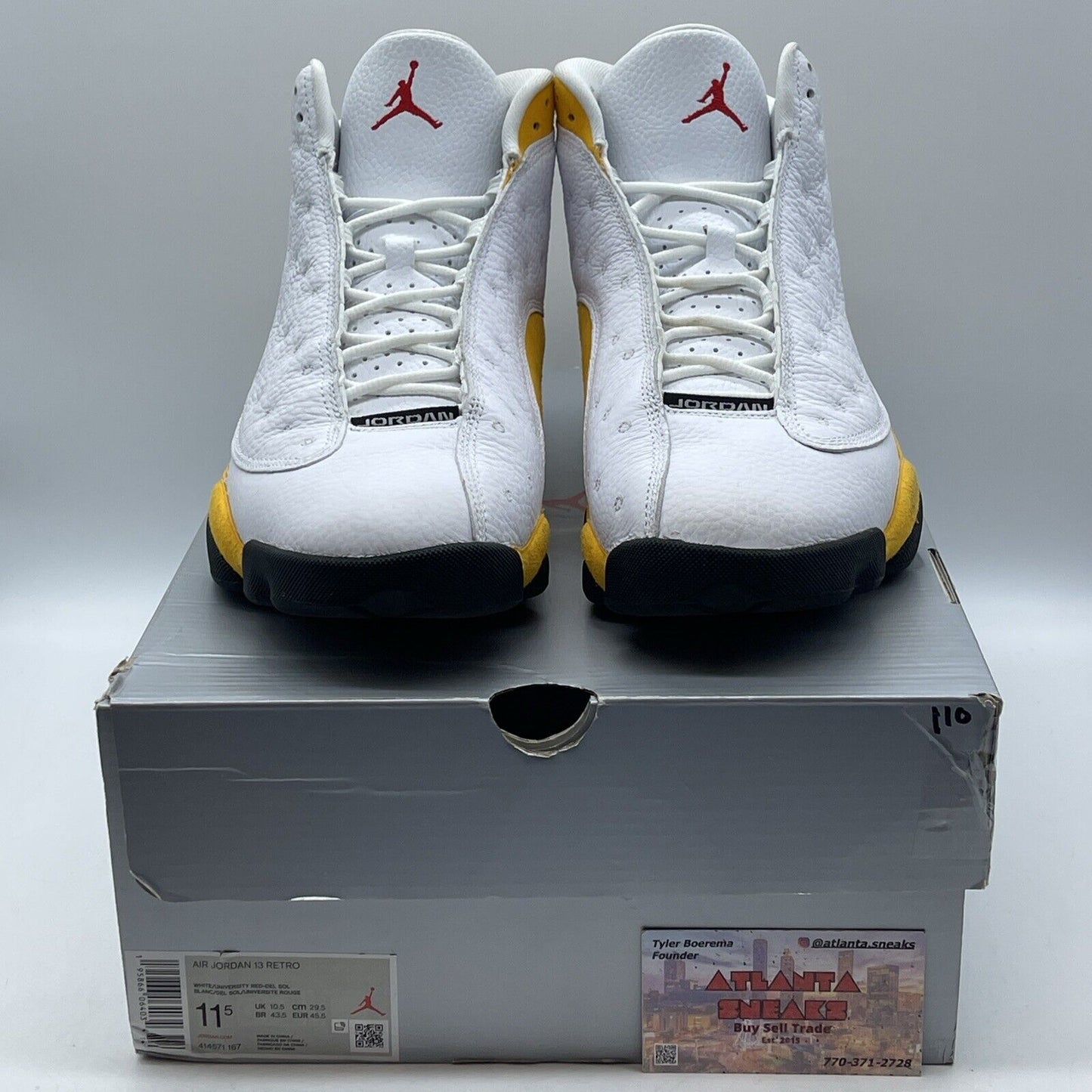 Size 11.5 - Jordan 13 Del Sol 2022 Yellow Suede White Black Leather (414571-167)