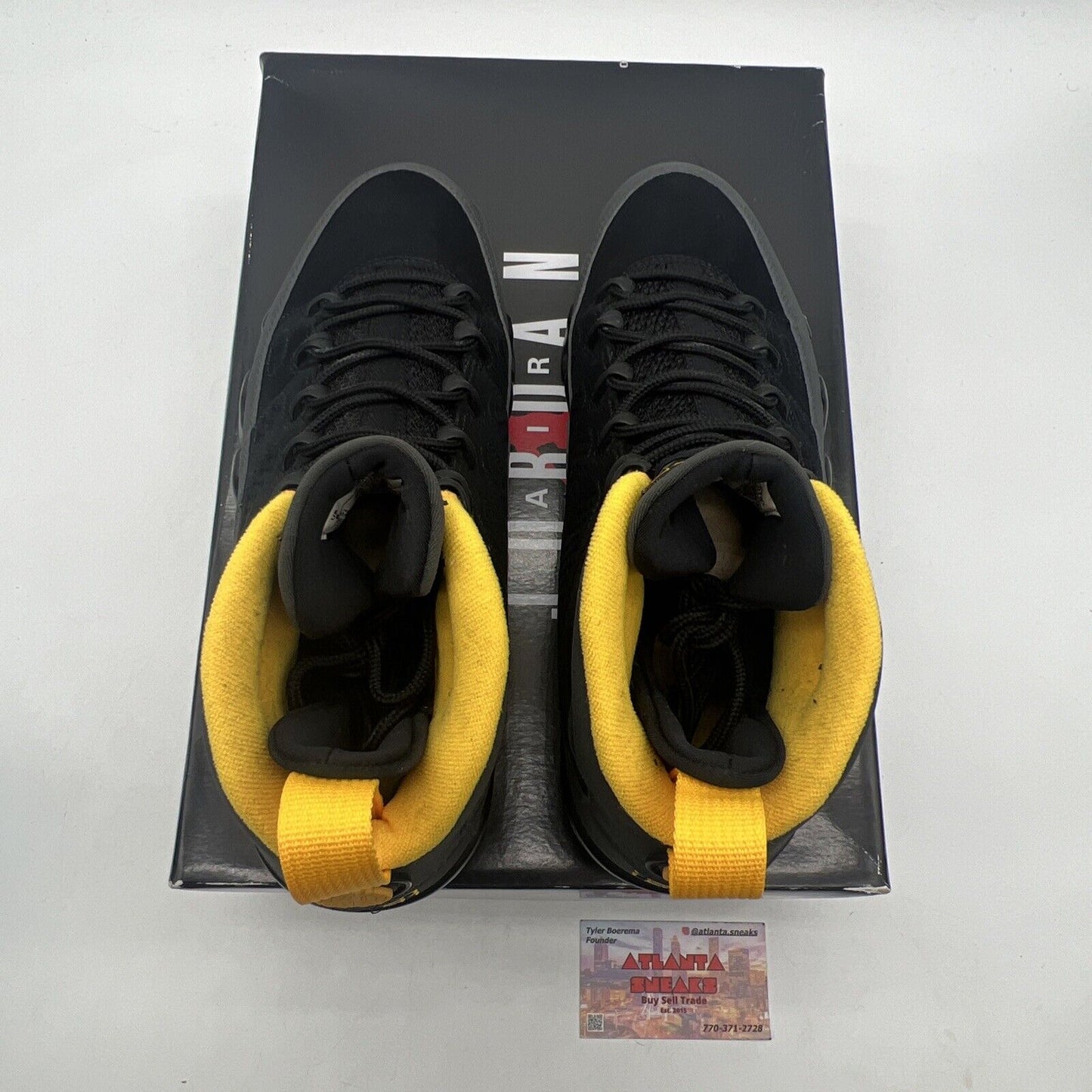 Size 8 - Jordan 9 Retro Black Grey Yellow Leather (CT8019-070)