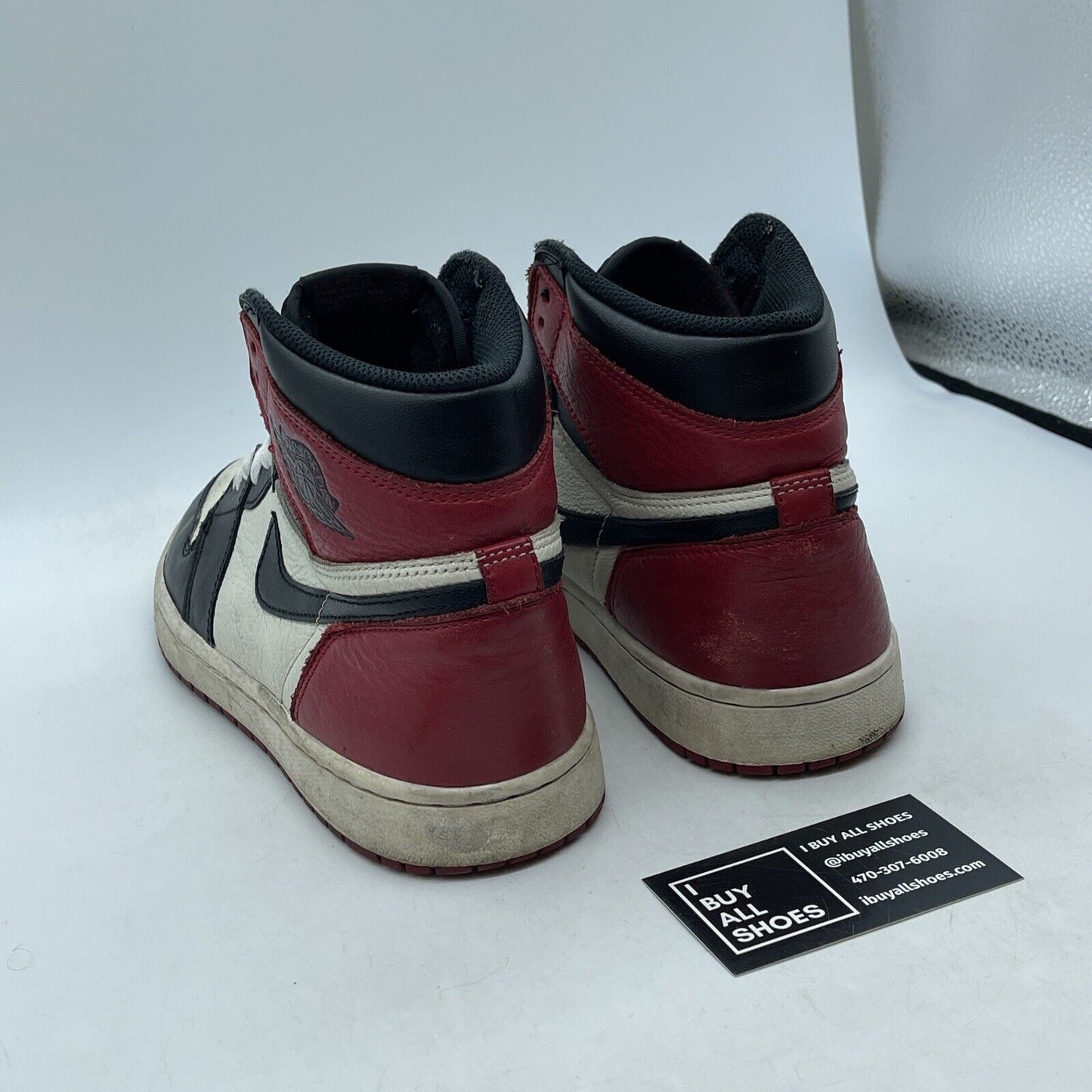 Size 8 - Jordan 1 Retro OG High Bred Toe Black Red White Leather (555088-610)