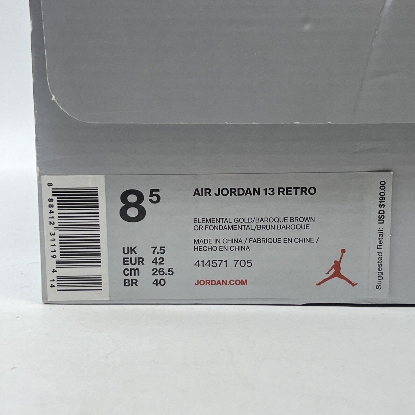 Size 8.5 - Air Jordan 13 Retro Wheat Suede Gum (414571-705)