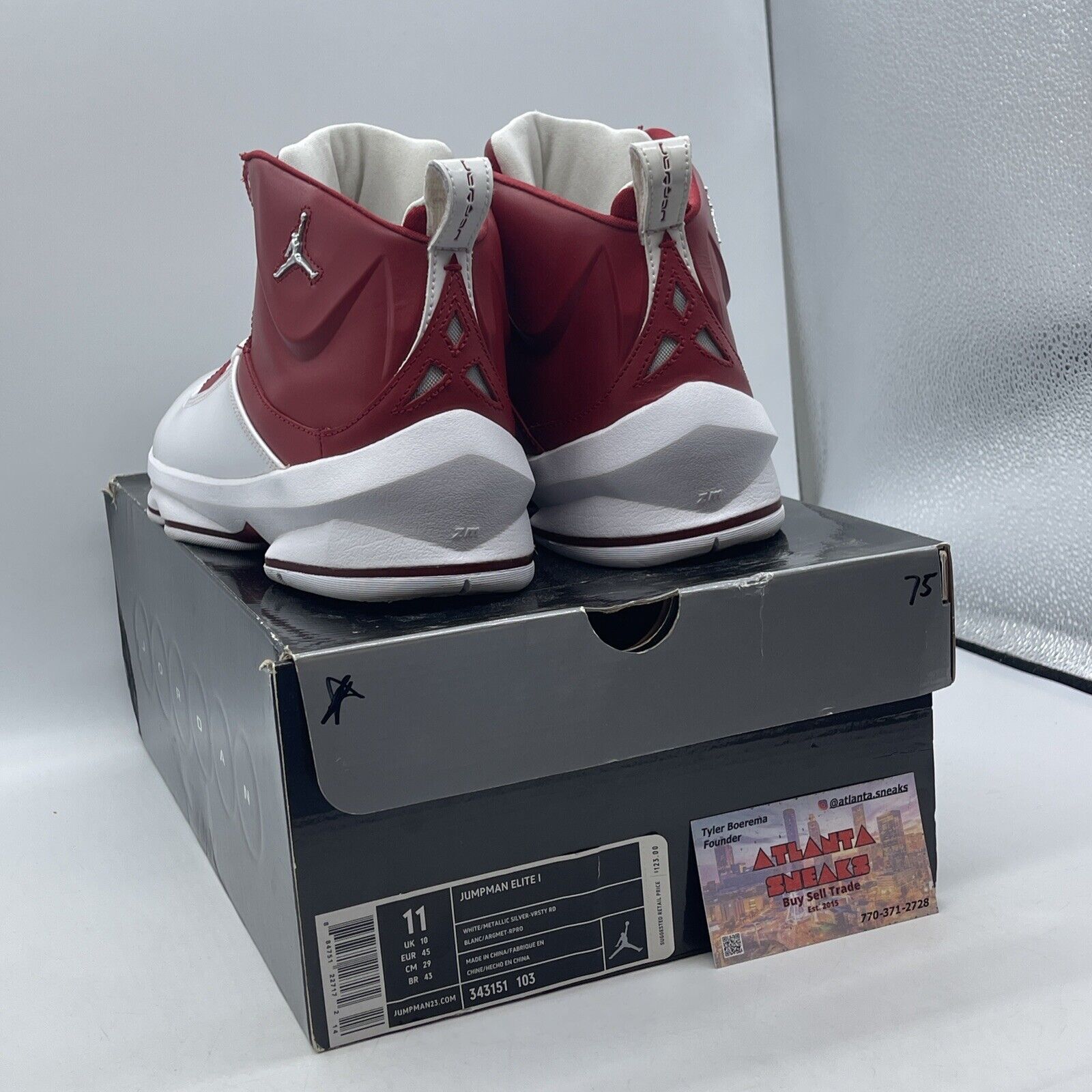 Size 11 - Jordan Jumpman Elite 1 White Varsity Red White Leather (343151-103)