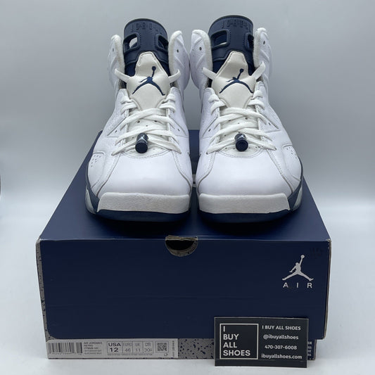 Size 12 - Jordan 6 Retro Midnight Navy Blue White Leather (CT8529-141)