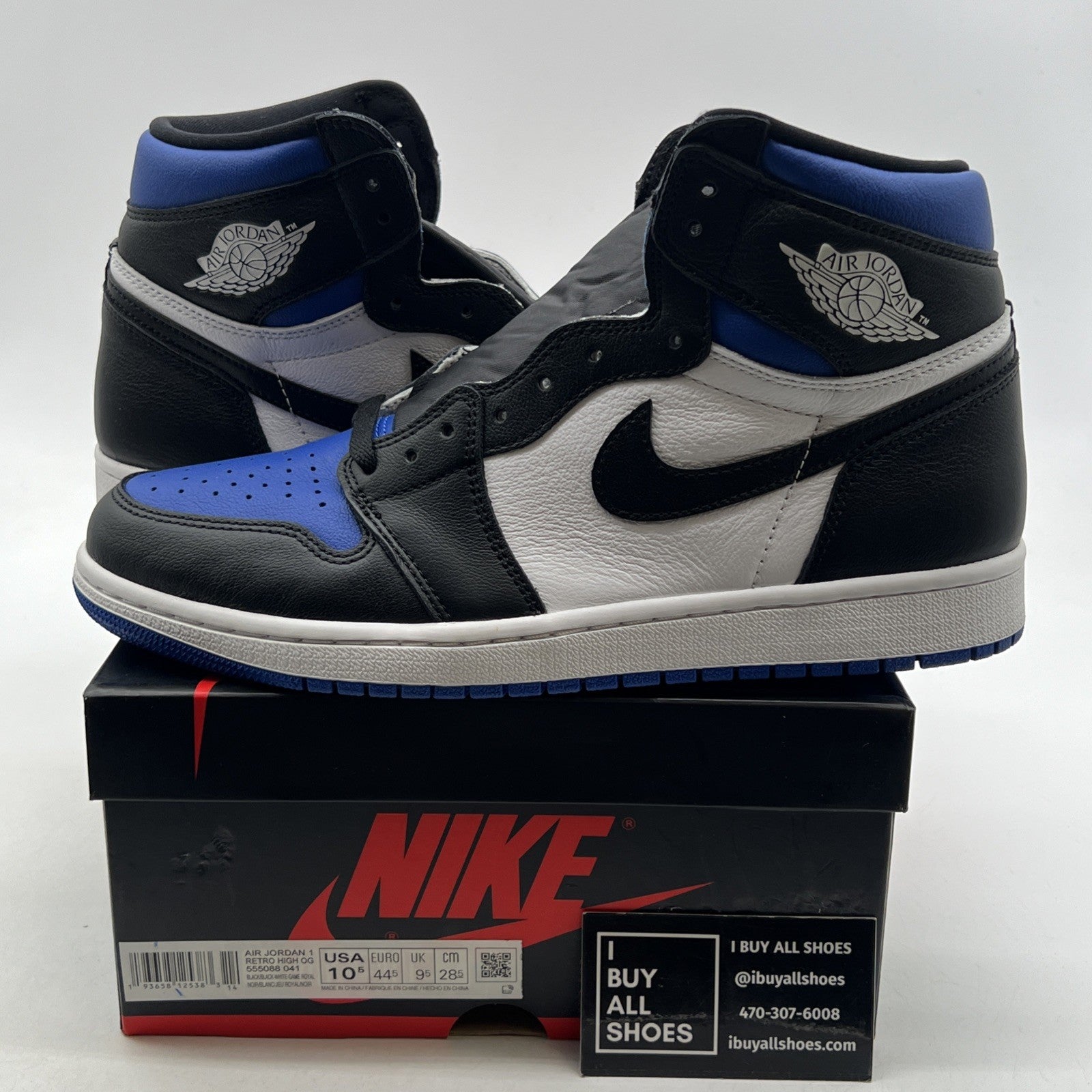 Size 10.5 - Air Jordan 1 Retro OG High Royal Toe (555088-041)