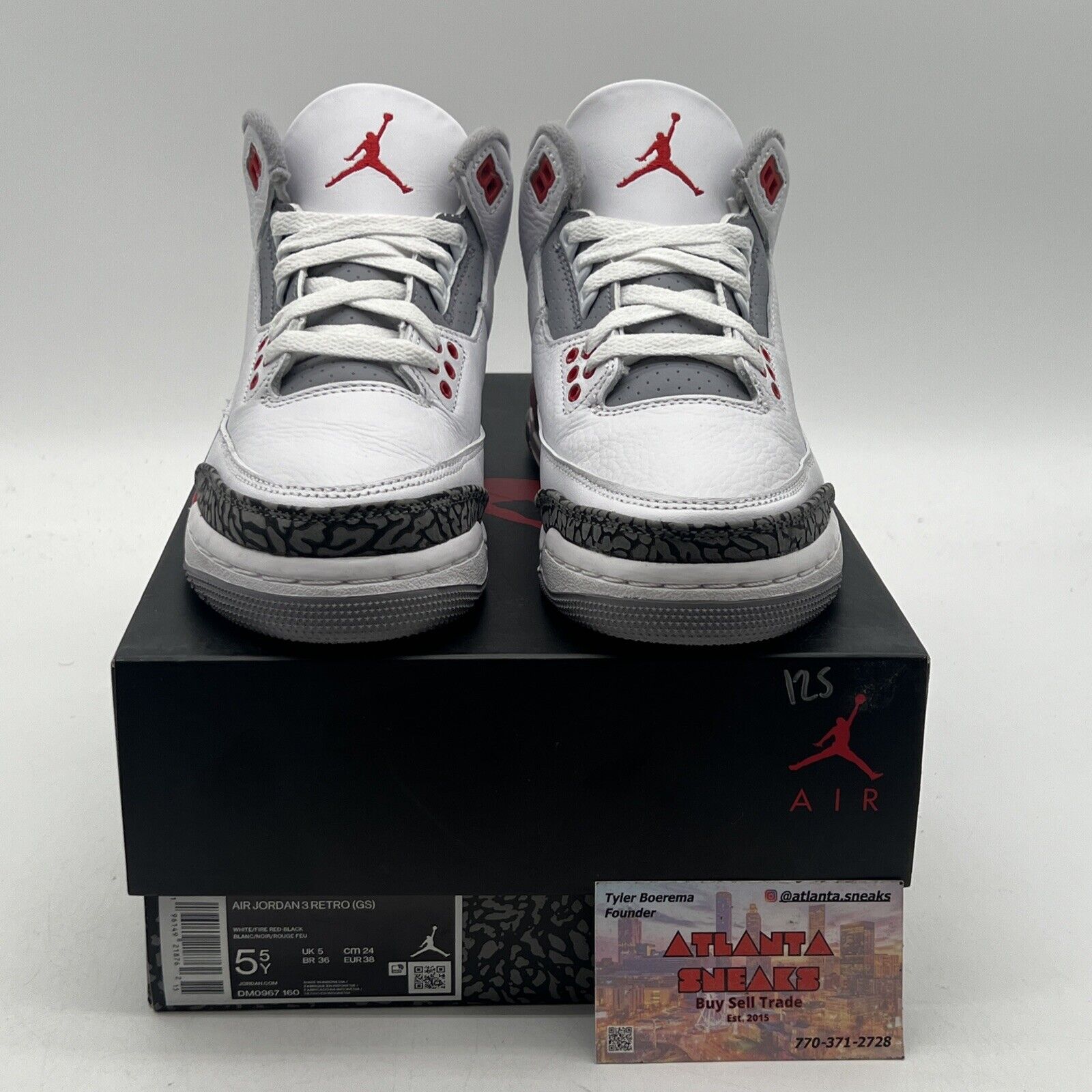 Size 5.5 - Jordan 3 Retro Mid Fire Red White Black Leather (DM0967-160)