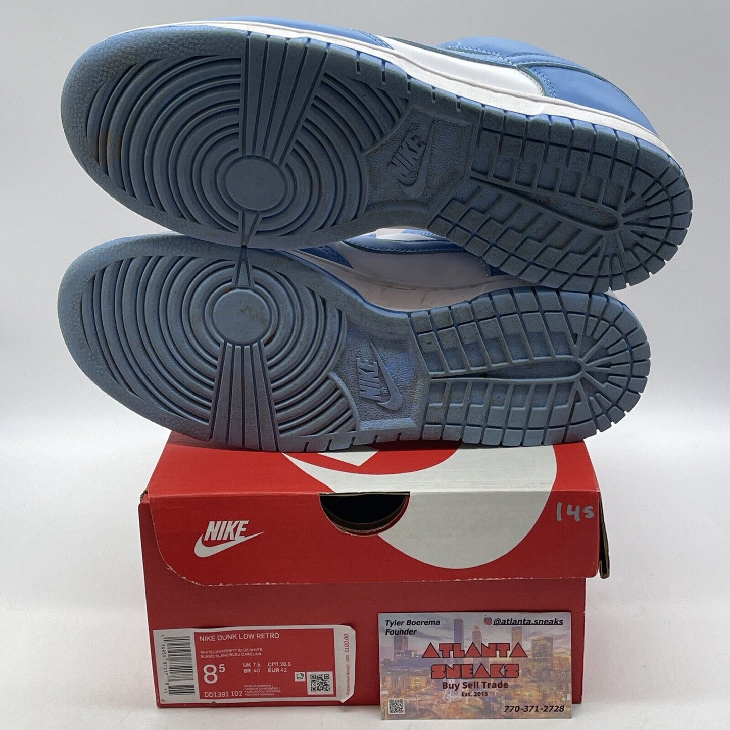 Size 8.5 - Nike Dunk Low University Blue White Leather (DD1391-102)