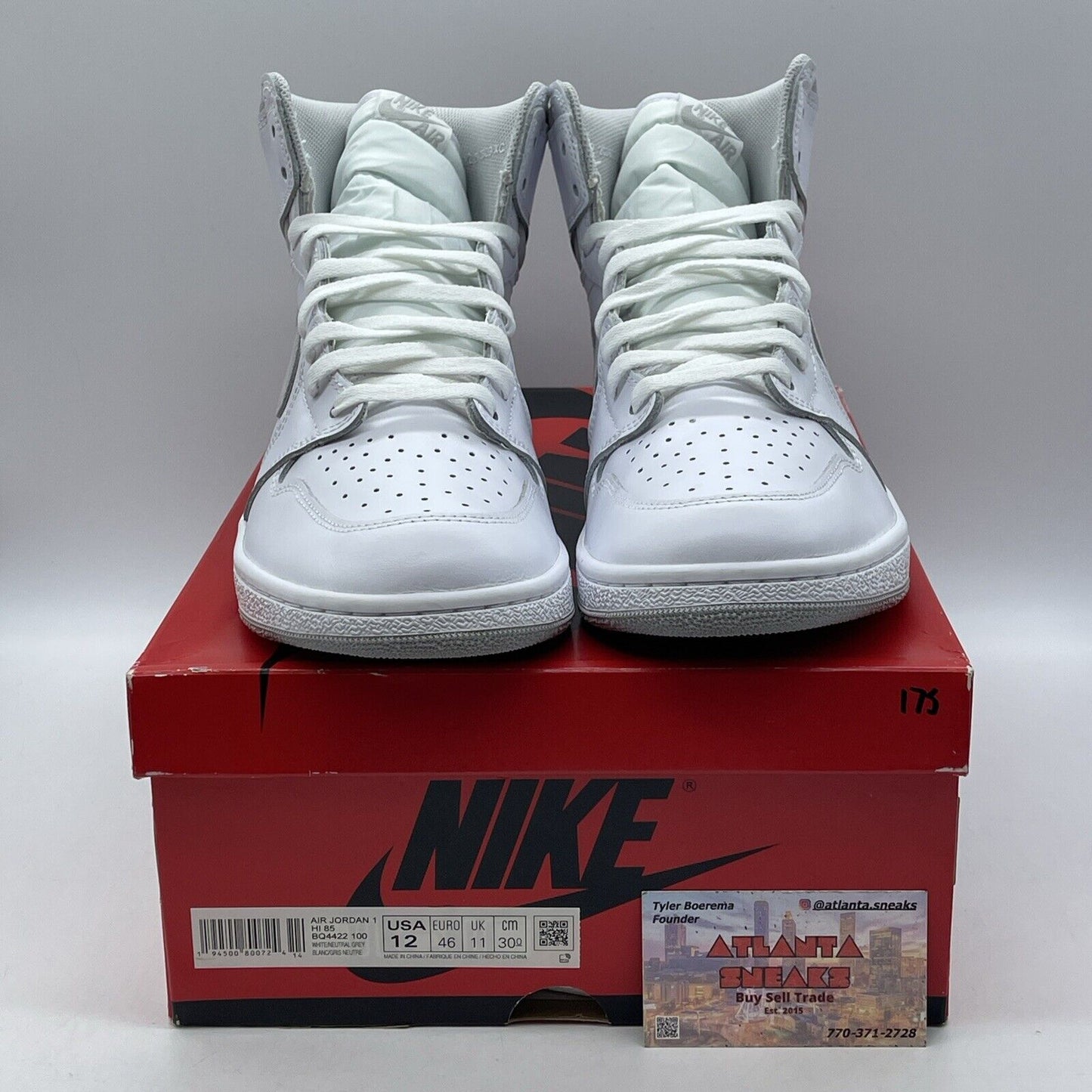 Size 12 - Jordan 1 Retro High 85 OG Neutral Gray Suede White (BQ4422-100)