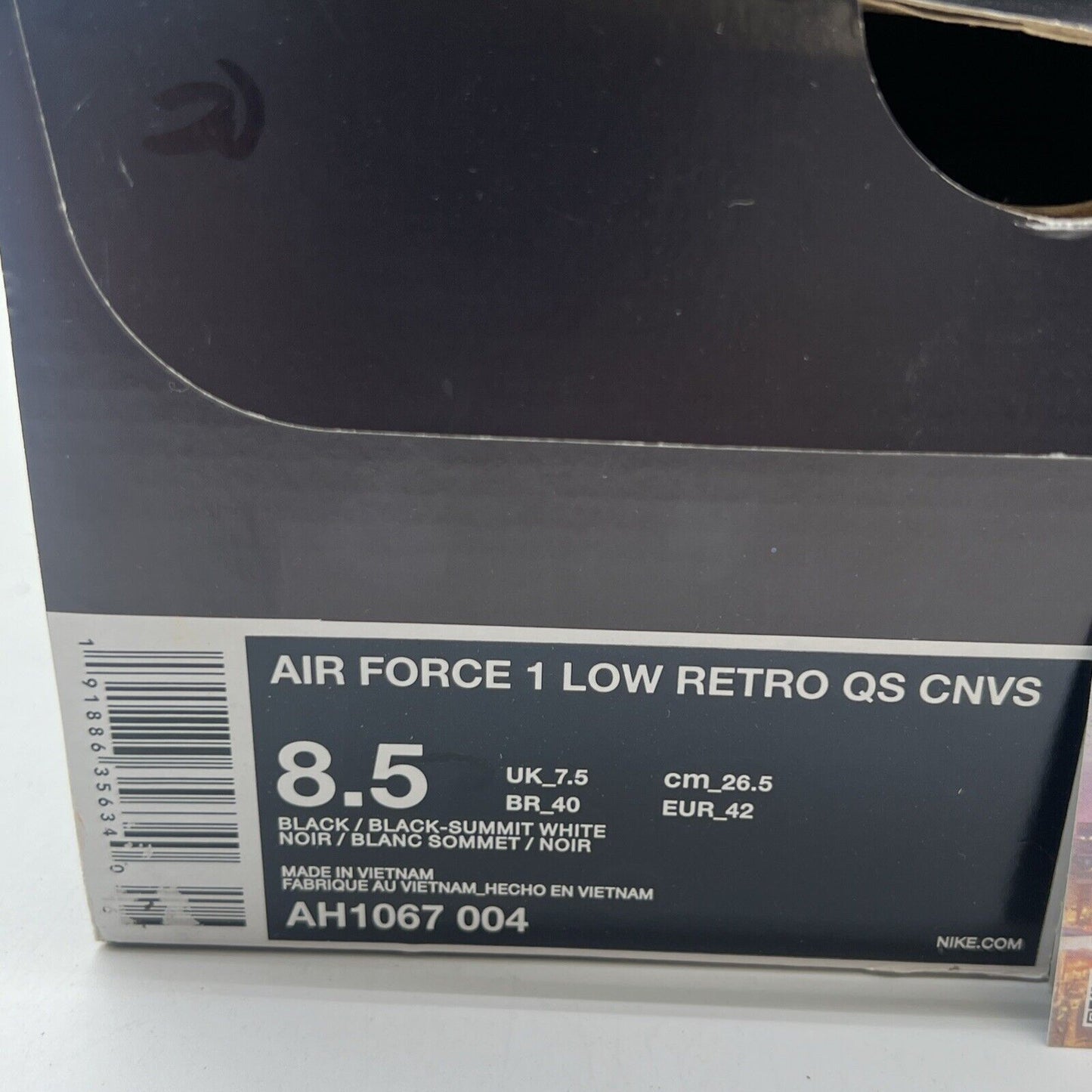 Size 8.5 - Nike Air Force 1 Retro QS Low Black (AH1067-004)
