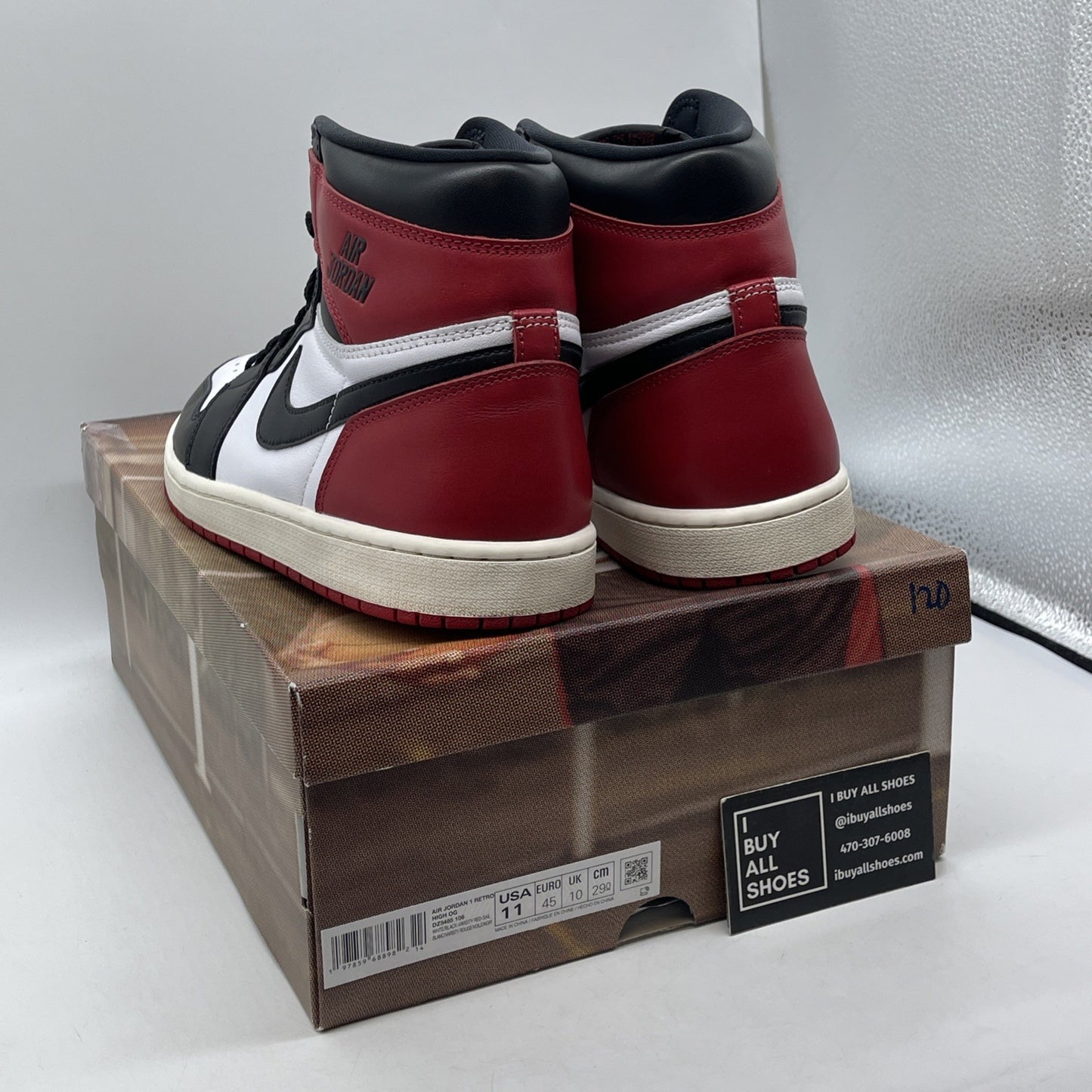 Size 11 - Air Jordan 1 Retro OG High Black Toe Reimagined Leather (DZ5485-106)