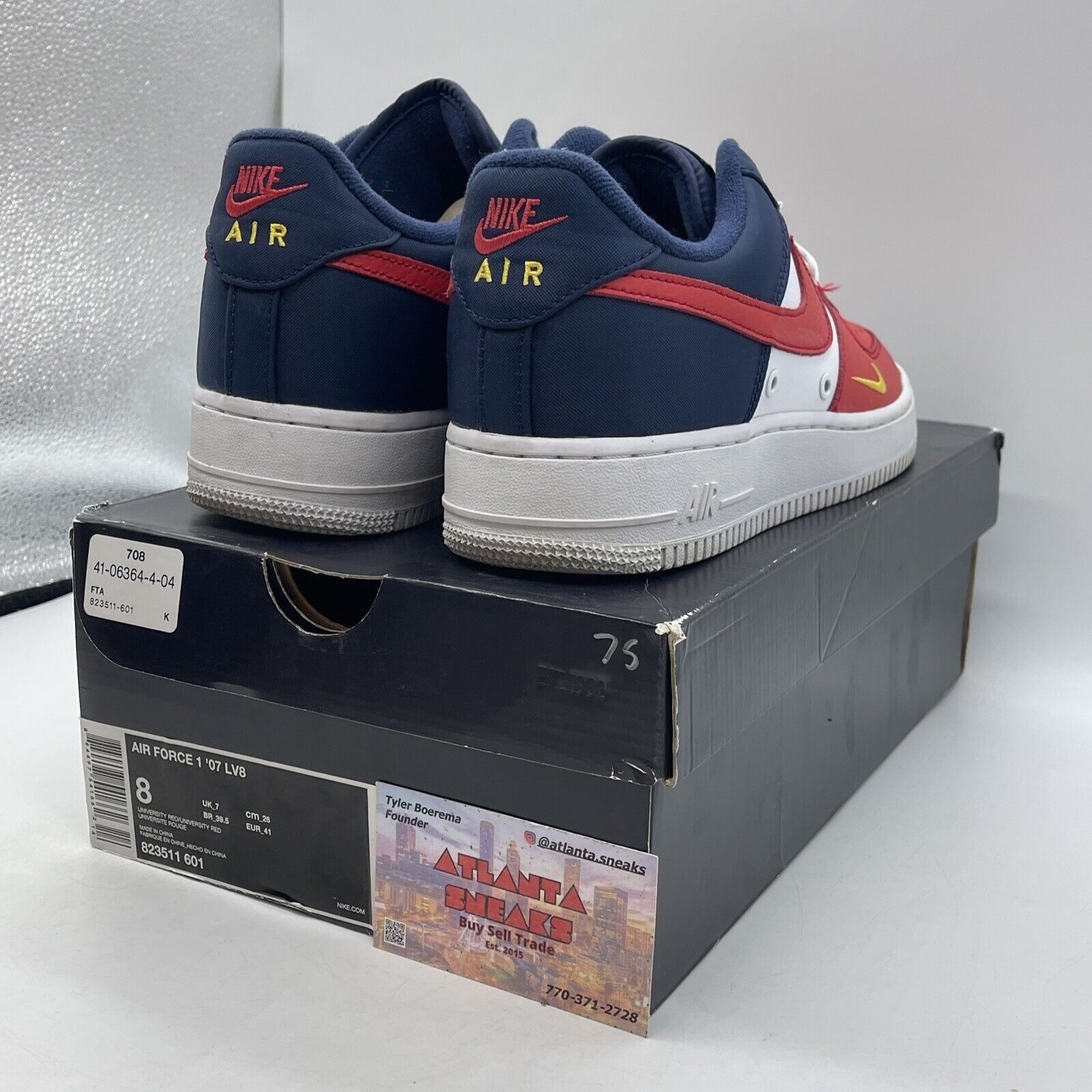 Size 8 - Nike Air Force 1  LV8 Low 4th of July Blue White Leather (823511-601)