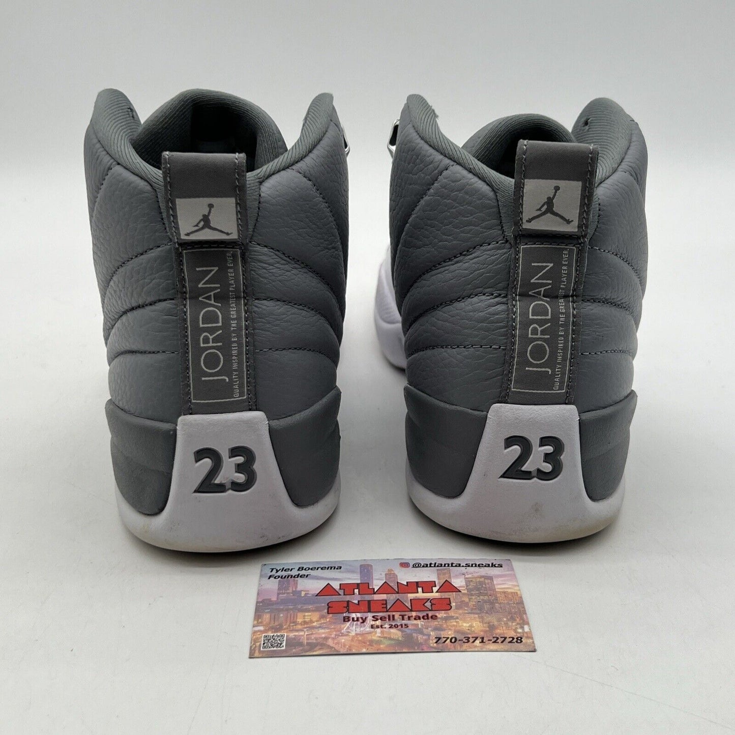 Size 9 - Jordan 12 Stealth 2022 White Grey Leather (CT8013-015)