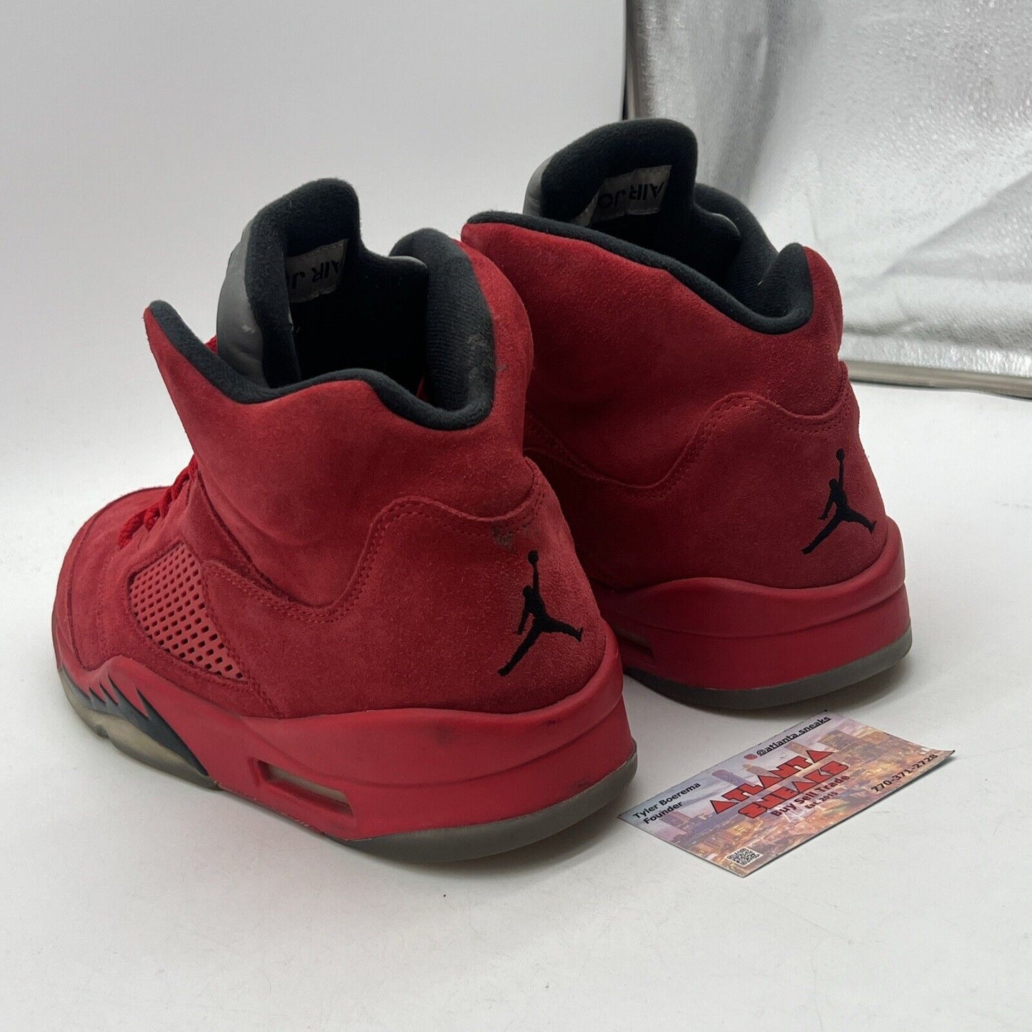 Size 12 - Air Jordan 5 Retro Red Suede Black Grey (136027-602)