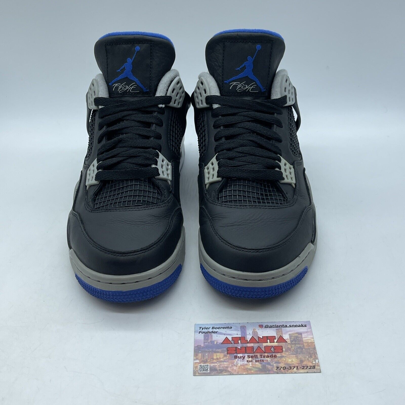 Size 10 - Jordan 4 Retro Motorsports Alternate 2017 Black Leather (308497-006)