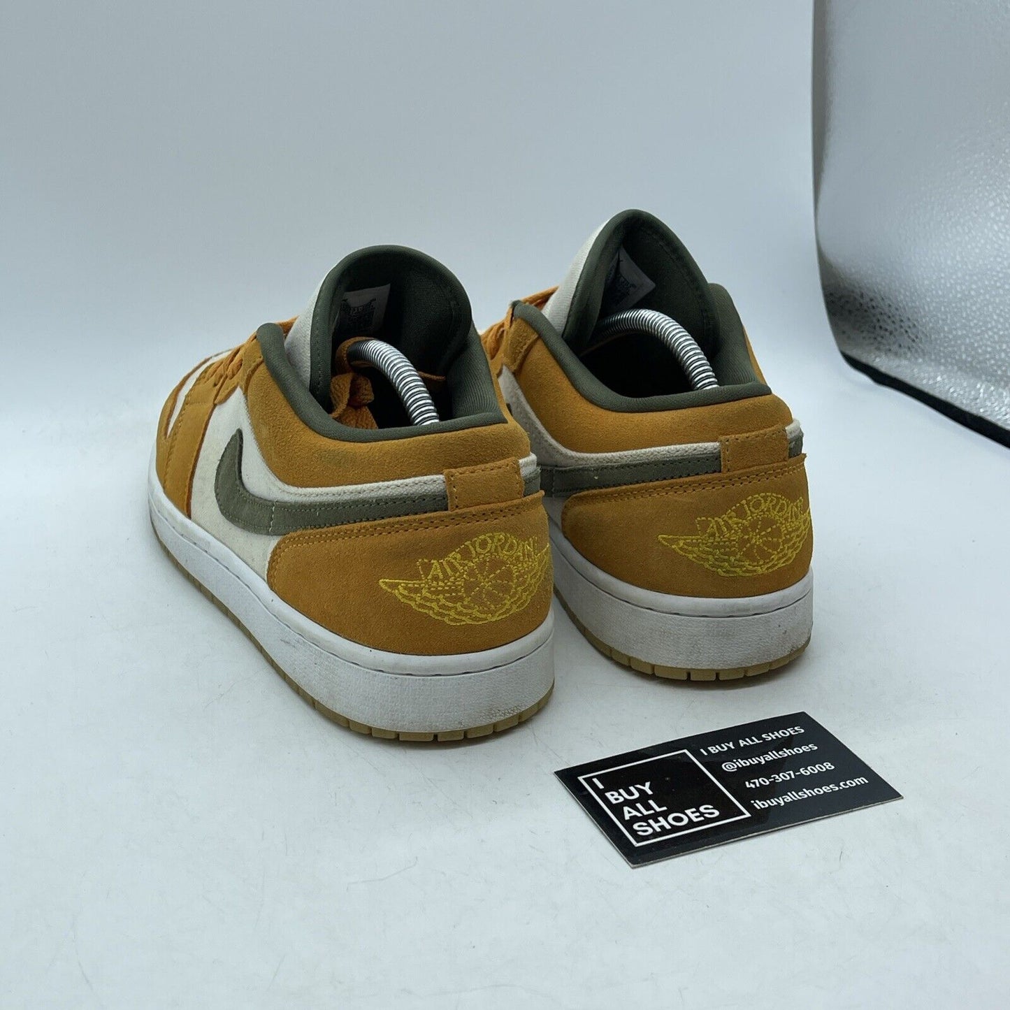 Size 9.5 - Air Jordan 1 SE Low Light Curry Yellow Green Suede (DH6931-102)
