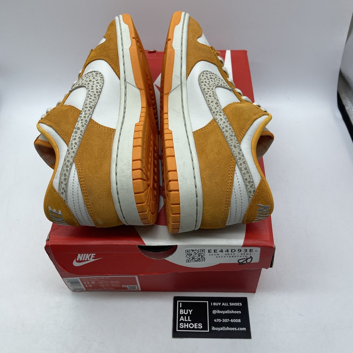 Size 11.5 - Nike Dunk Low Safari Swoosh - Kumquat Orange White Suede (DR0156-800