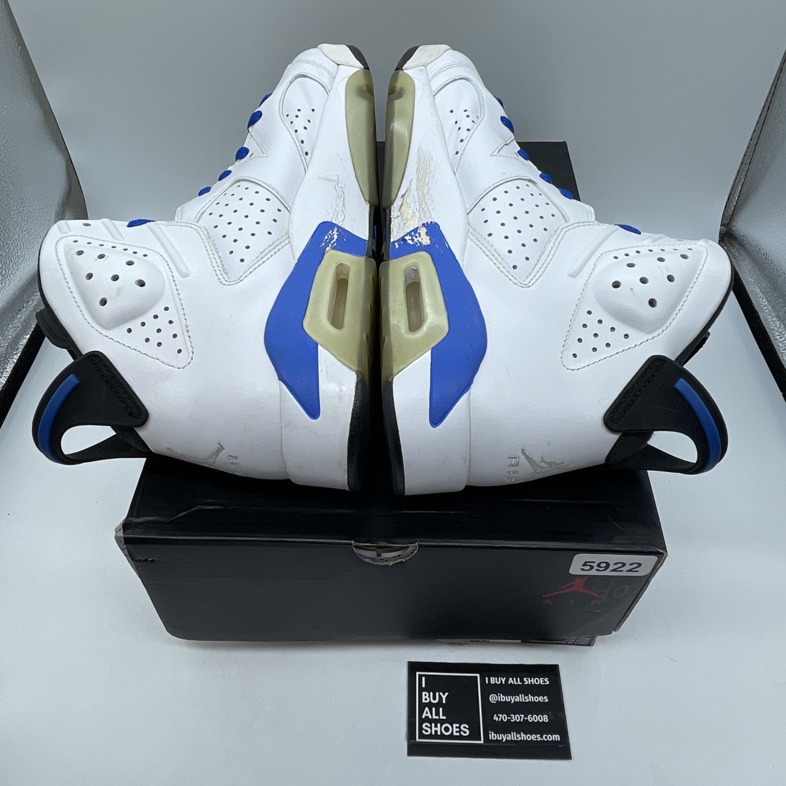 Size 10 - Air Jordan 6 Retro 2014 Sport Blue White Leather (384664-107)