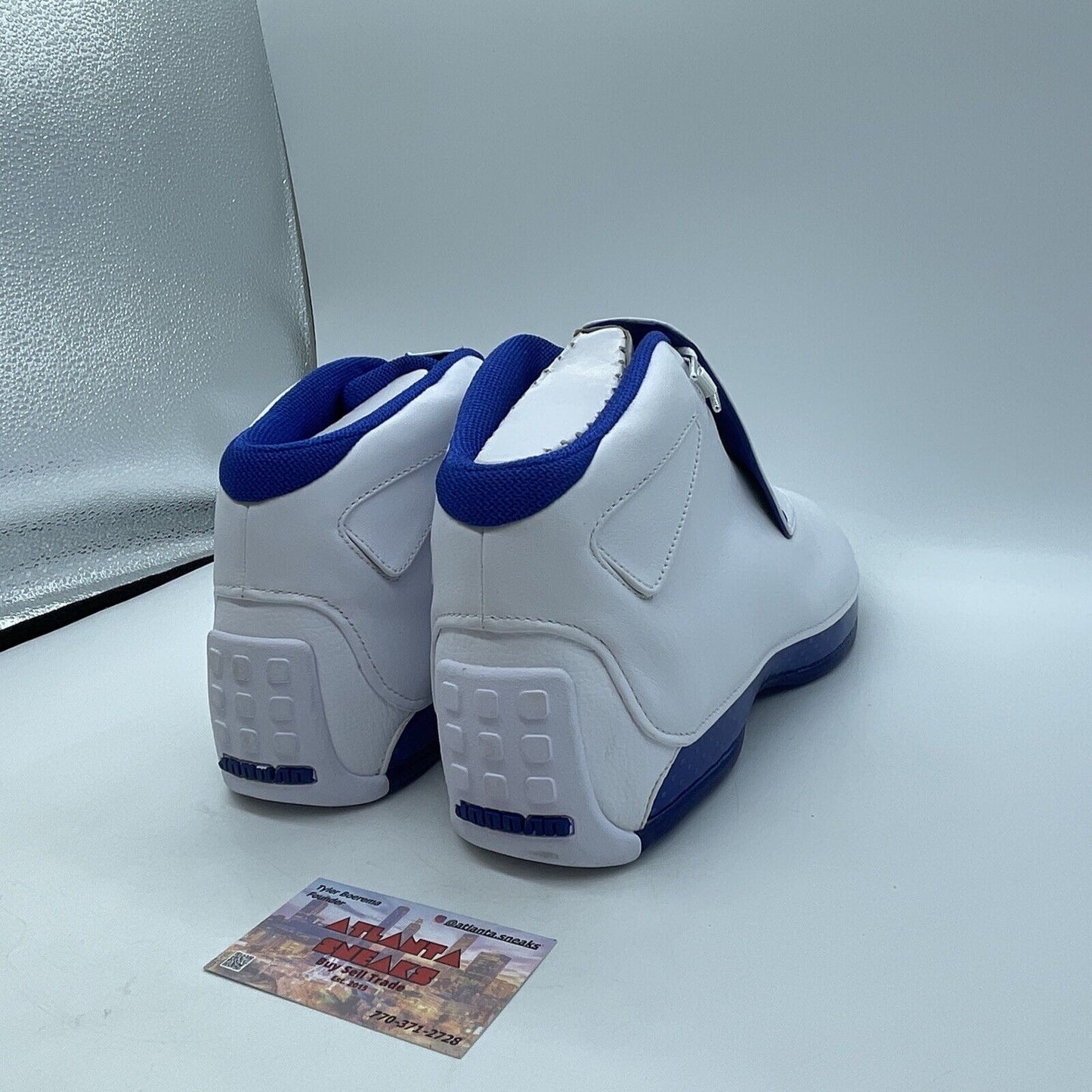 Size 13 - Air Jordan 18 Retro 2018 White Sport Royal Blue Leather (AA2494-106)