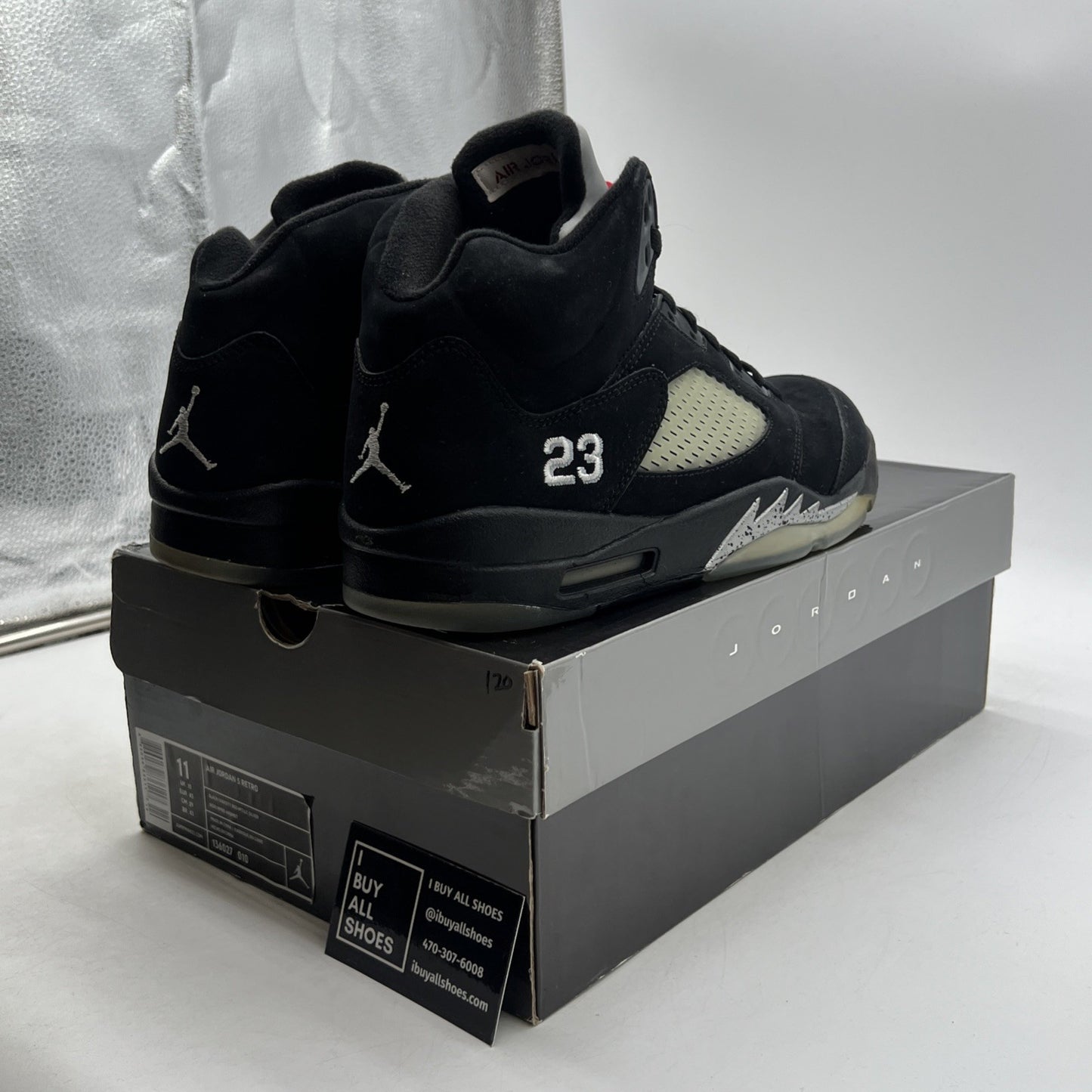 Size 11 - Air Jordan 5 Retro 2011 Black Metallic (136027-010)