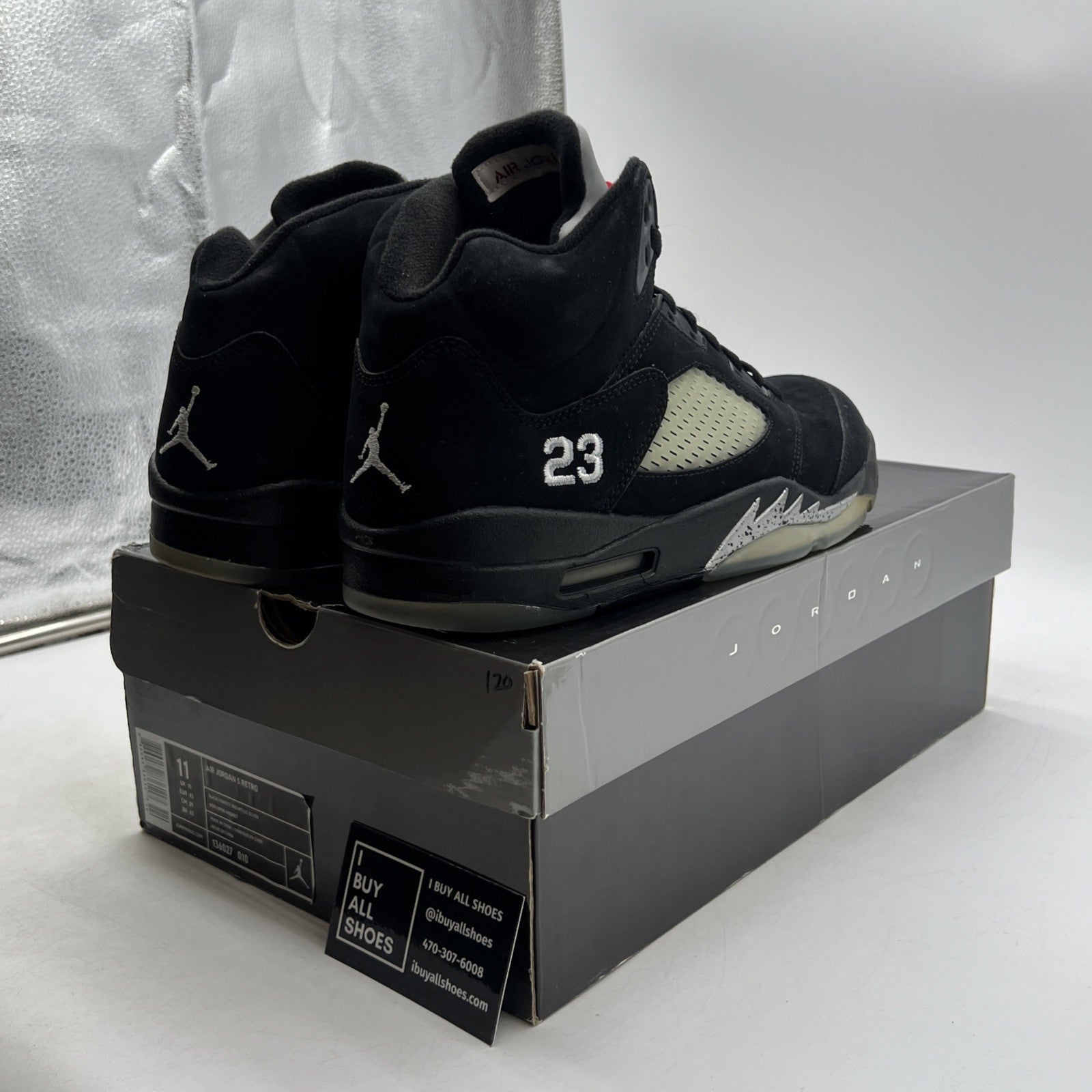 Size 11 - Air Jordan 5 Retro 2011 Black Metallic (136027-010)