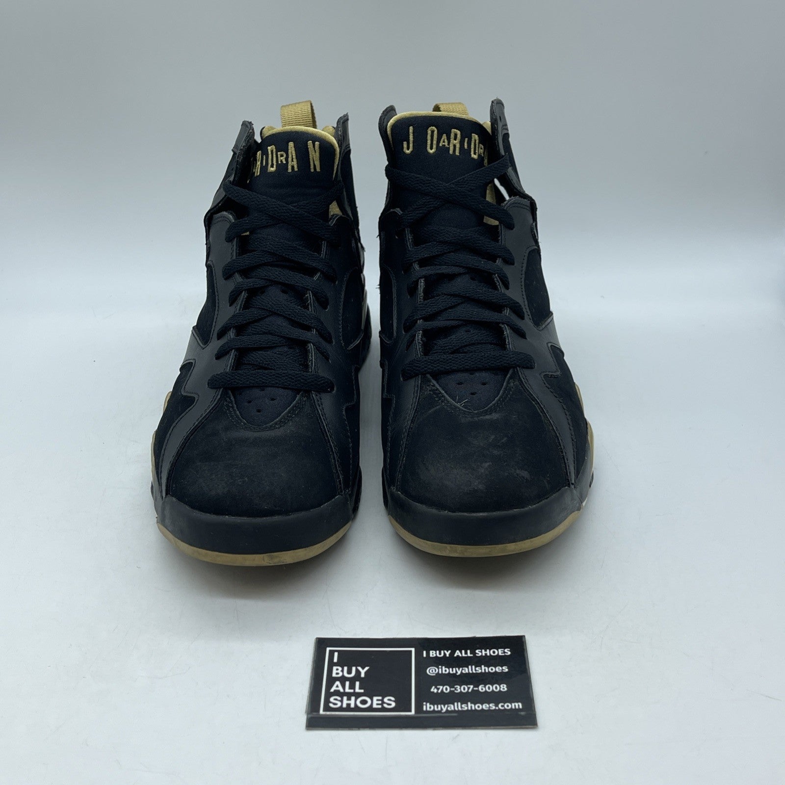 Size 10 - Air Jordan 7 Retro Golden Moments Black Suede Leather (304775-030)
