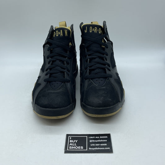 Size 10 - Air Jordan 7 Retro Golden Moments Black Suede Leather (304775-030)