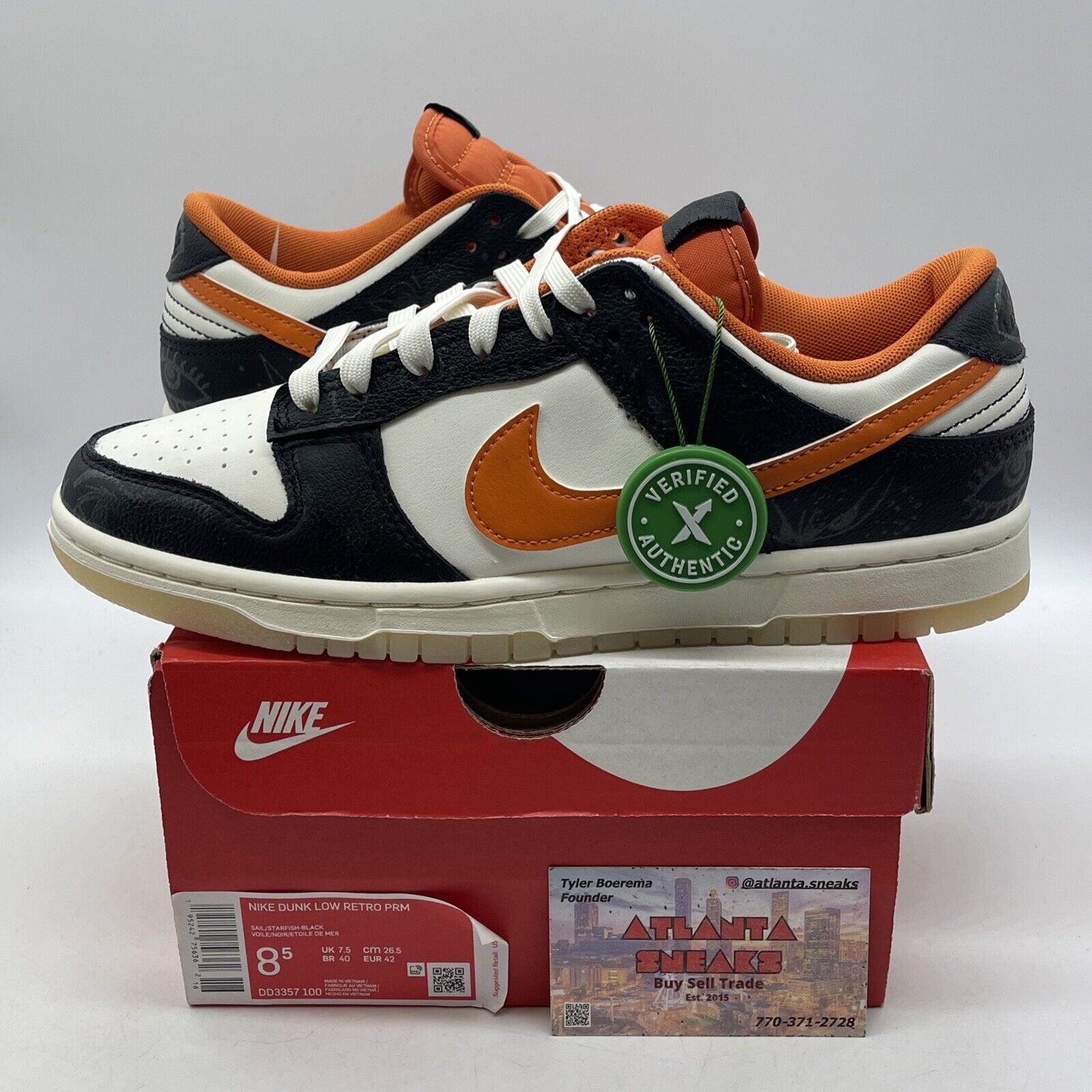 Size 6.5 - Nike Dunk Premium 2021 Low Halloween Orange Leather (DD3357-100)