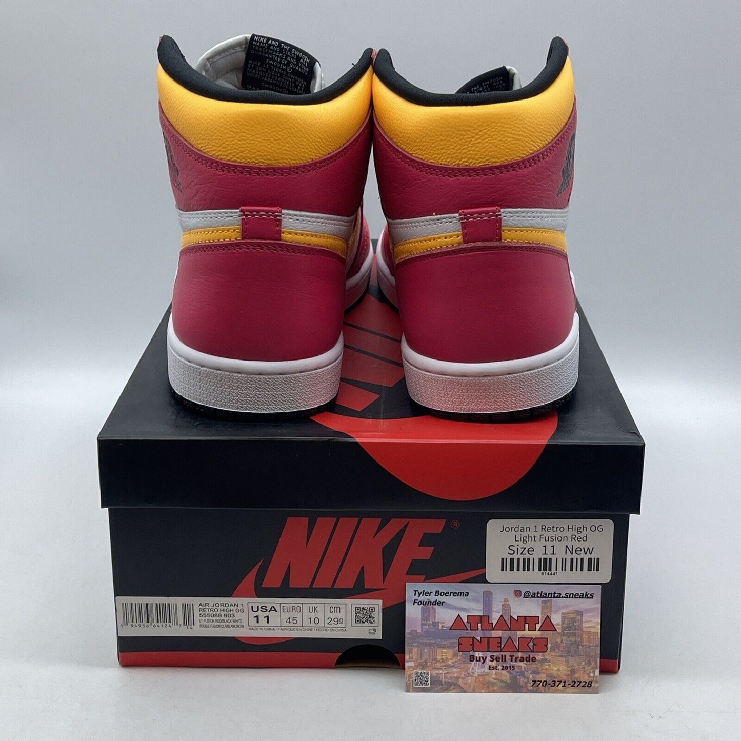 Size 11 - Jordan 1 Retro High OG Light Fusion Red 2021 Leather (555088-603)