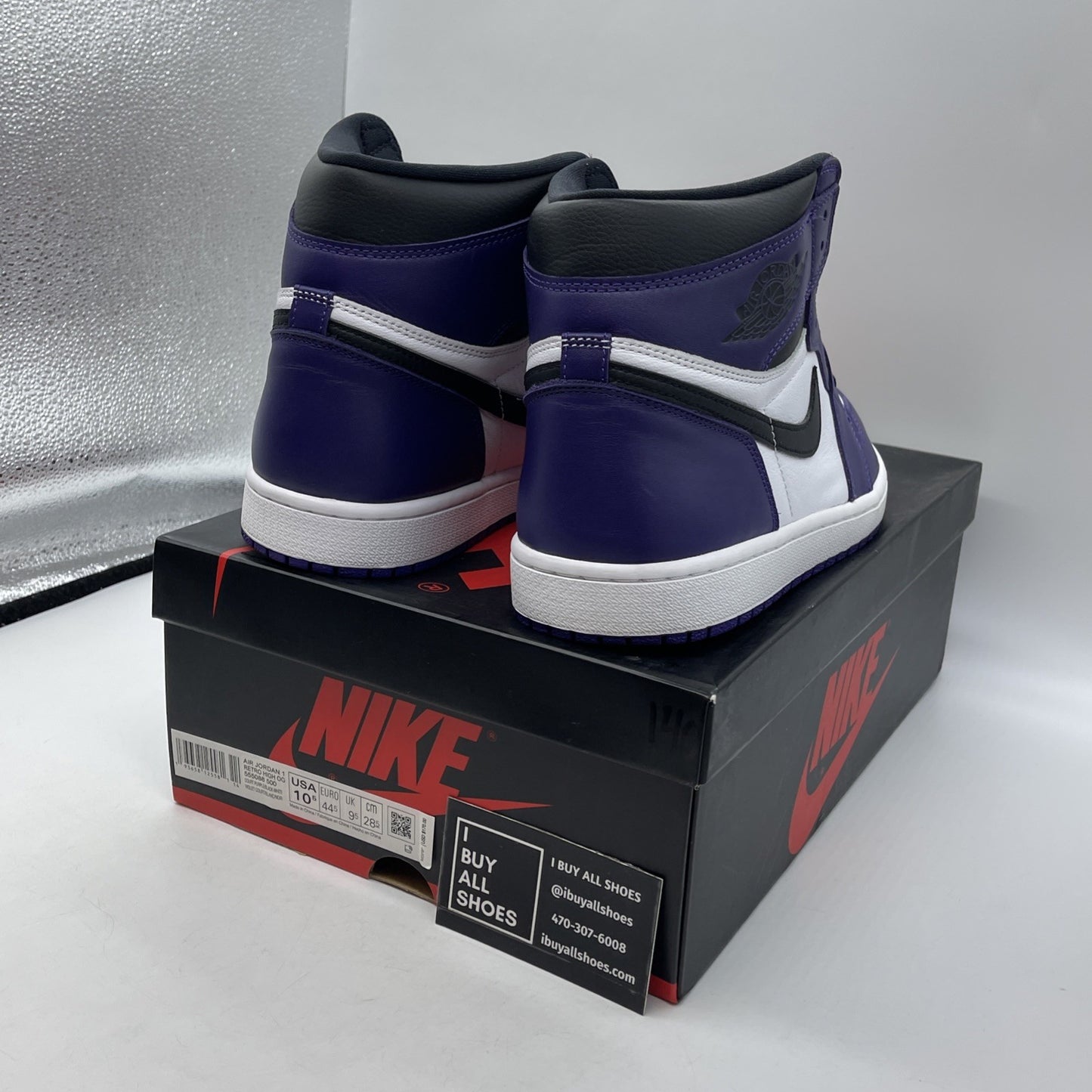 Size 10.5 - Jordan 1 Retro OG High Court Purple 2.0 White Leather (555088-500)