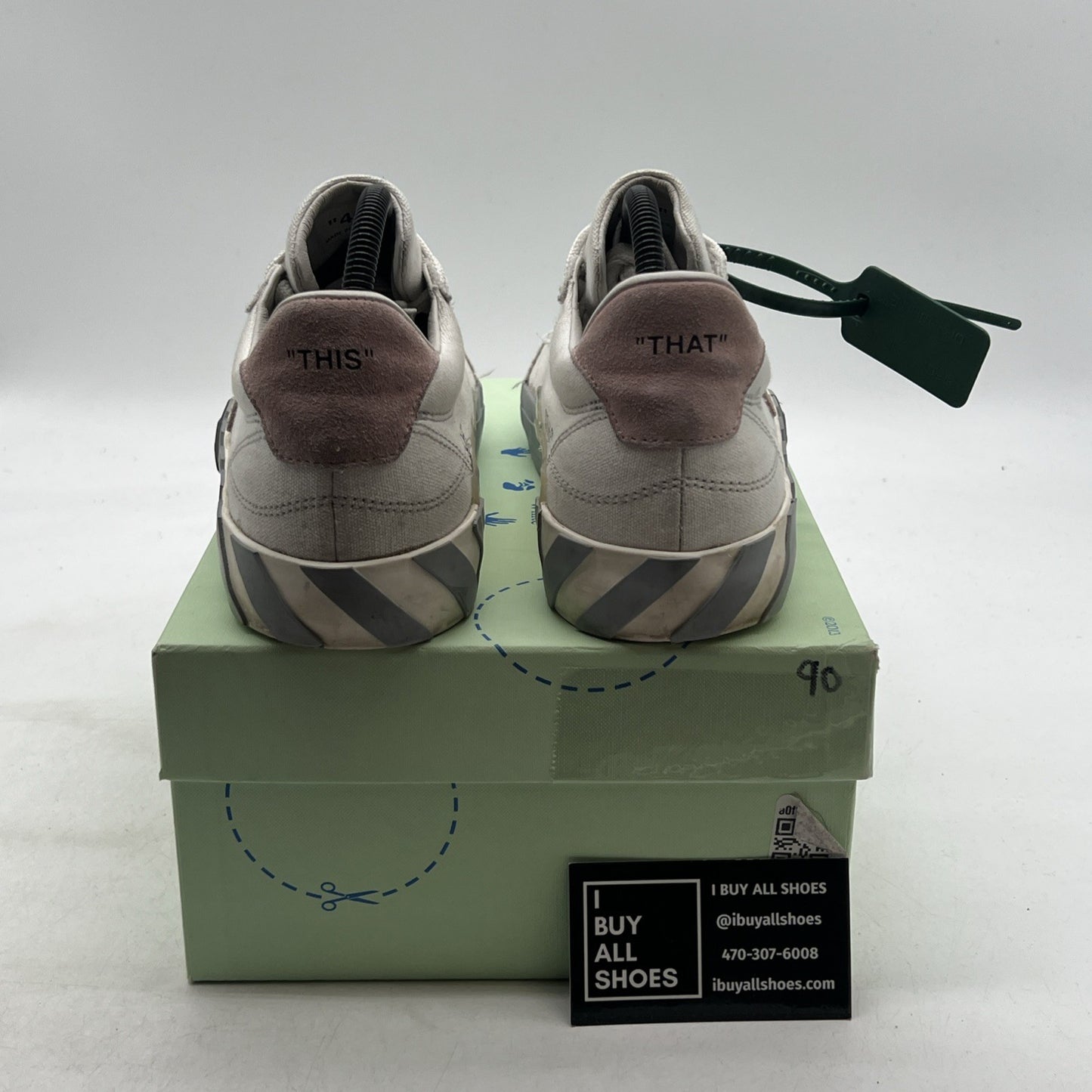 Size 40 - Off White Vulc Low Shoes Men White Gray Logo Virgil Abloh Canvas
