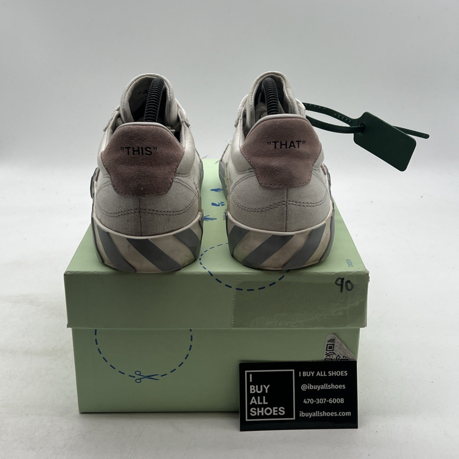 Size 40 - Off White Vulc Low Shoes Men White Gray Logo Virgil Abloh Canvas