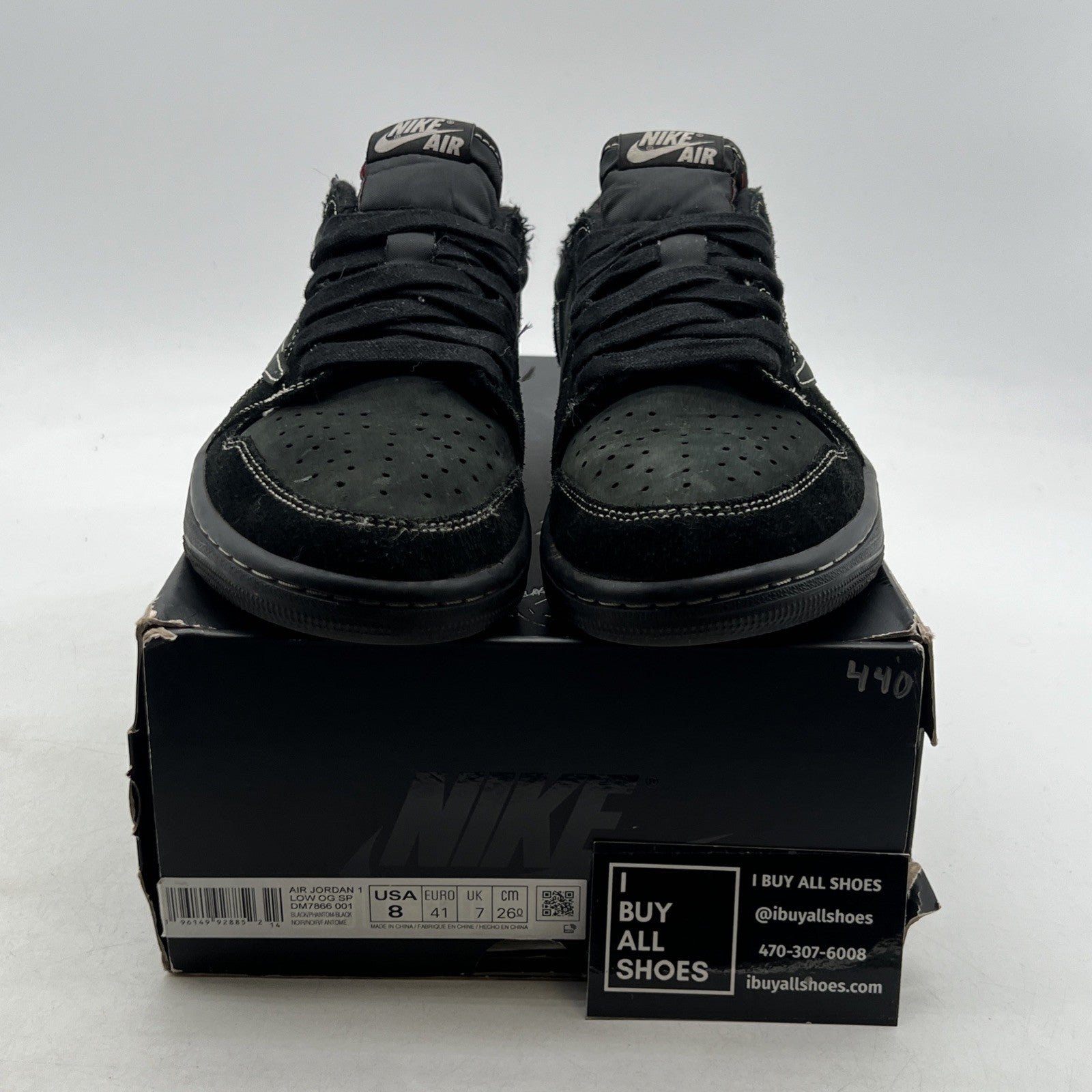 Size 8 - Air Jordan 1 Retro Low OG SP x Travis Scott Black Phantom (DM7866-001)