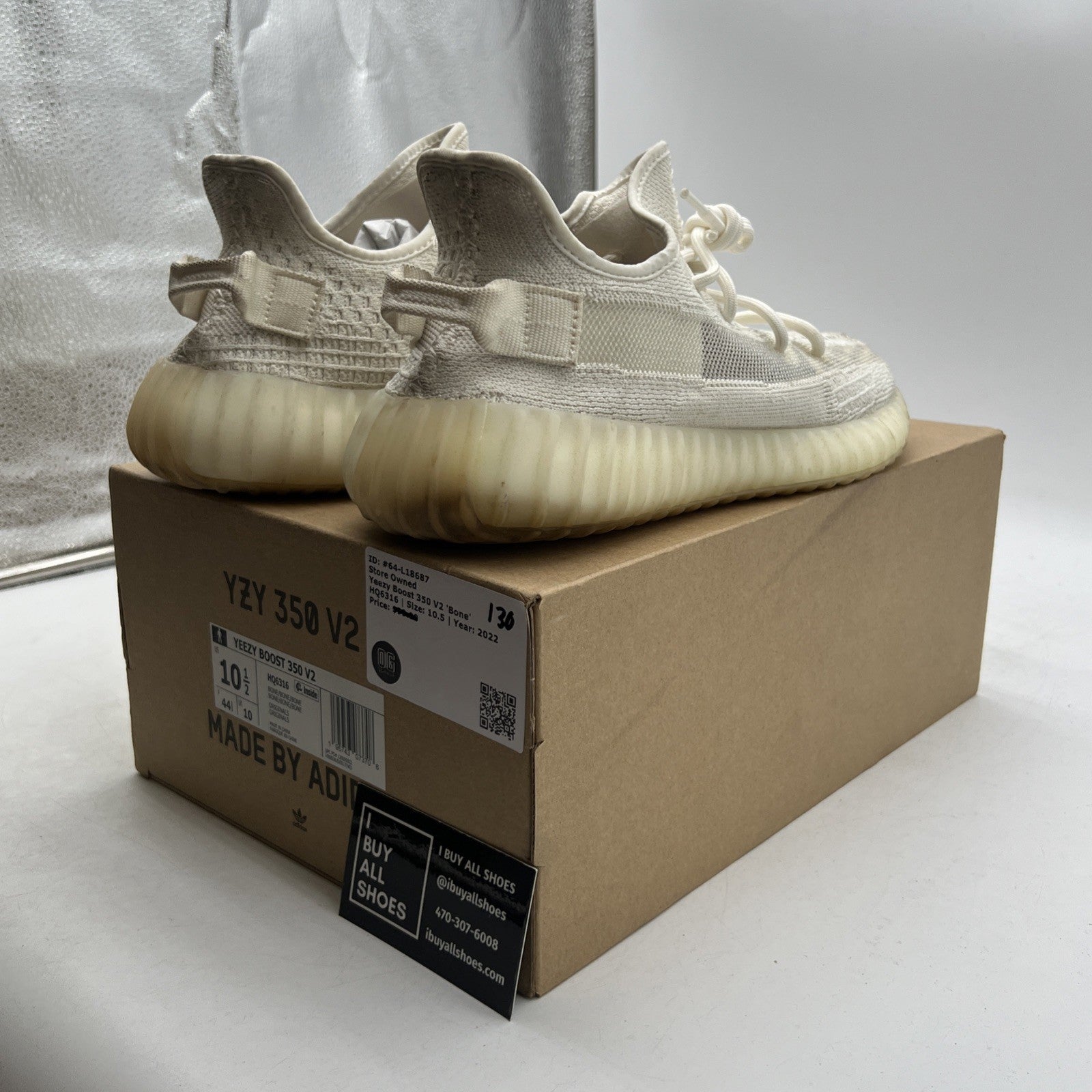 Size 10.5 - adidas Yeezy Boost 350 V2 Low Bone (HQ6316)