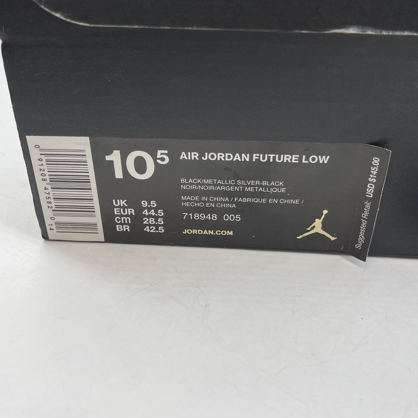 Size 10.5 - Air Jordan Future Low Gamma Black Suede (718948-005)