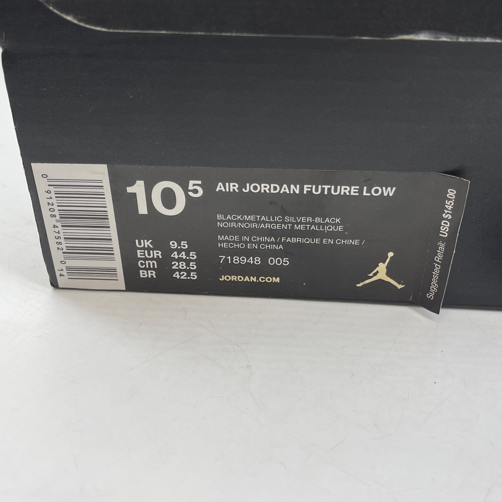 Size 10.5 - Air Jordan Future Low Gamma Black Suede (718948-005)
