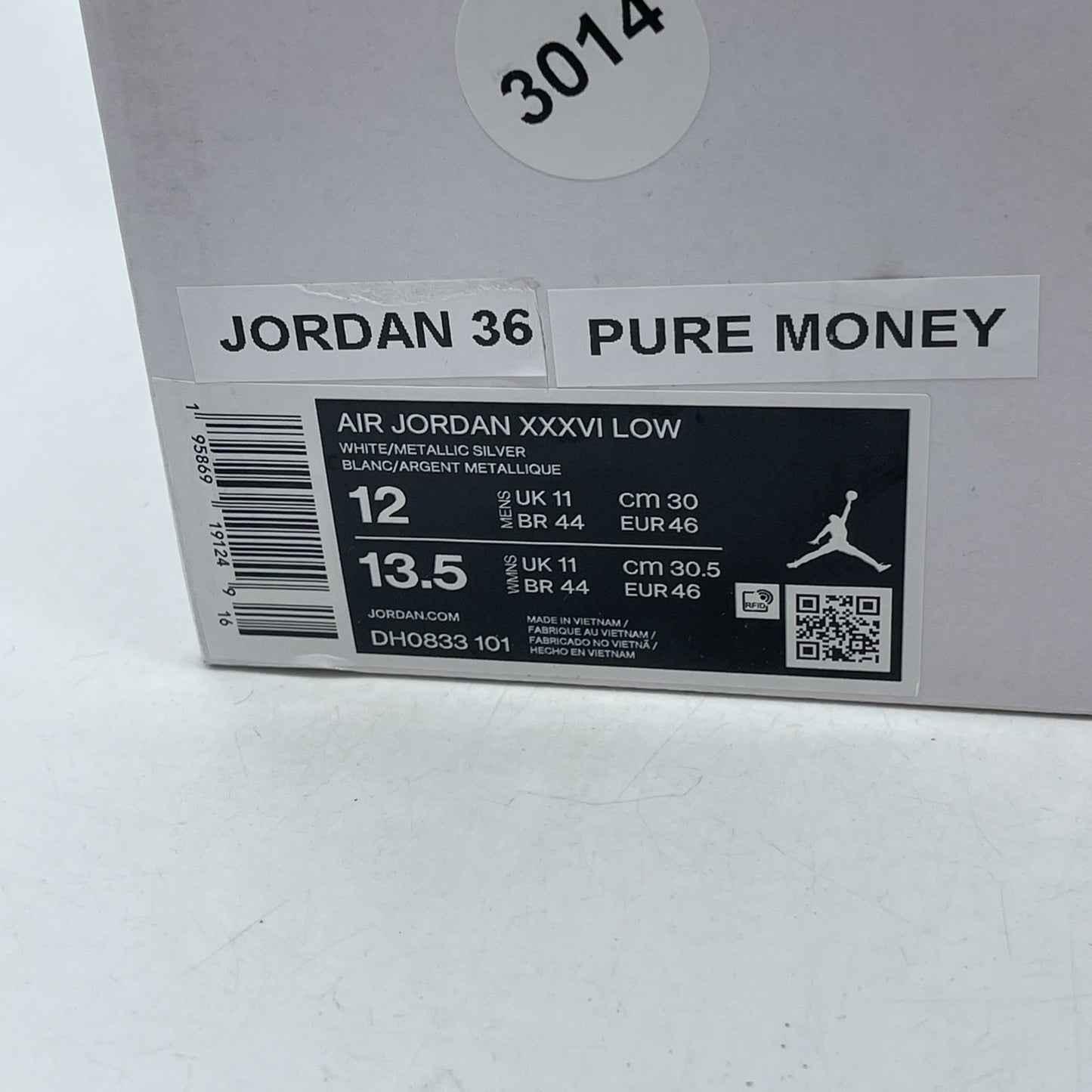 Size 12 - Air Jordan 36 Low Pure Money (DH0833-101)