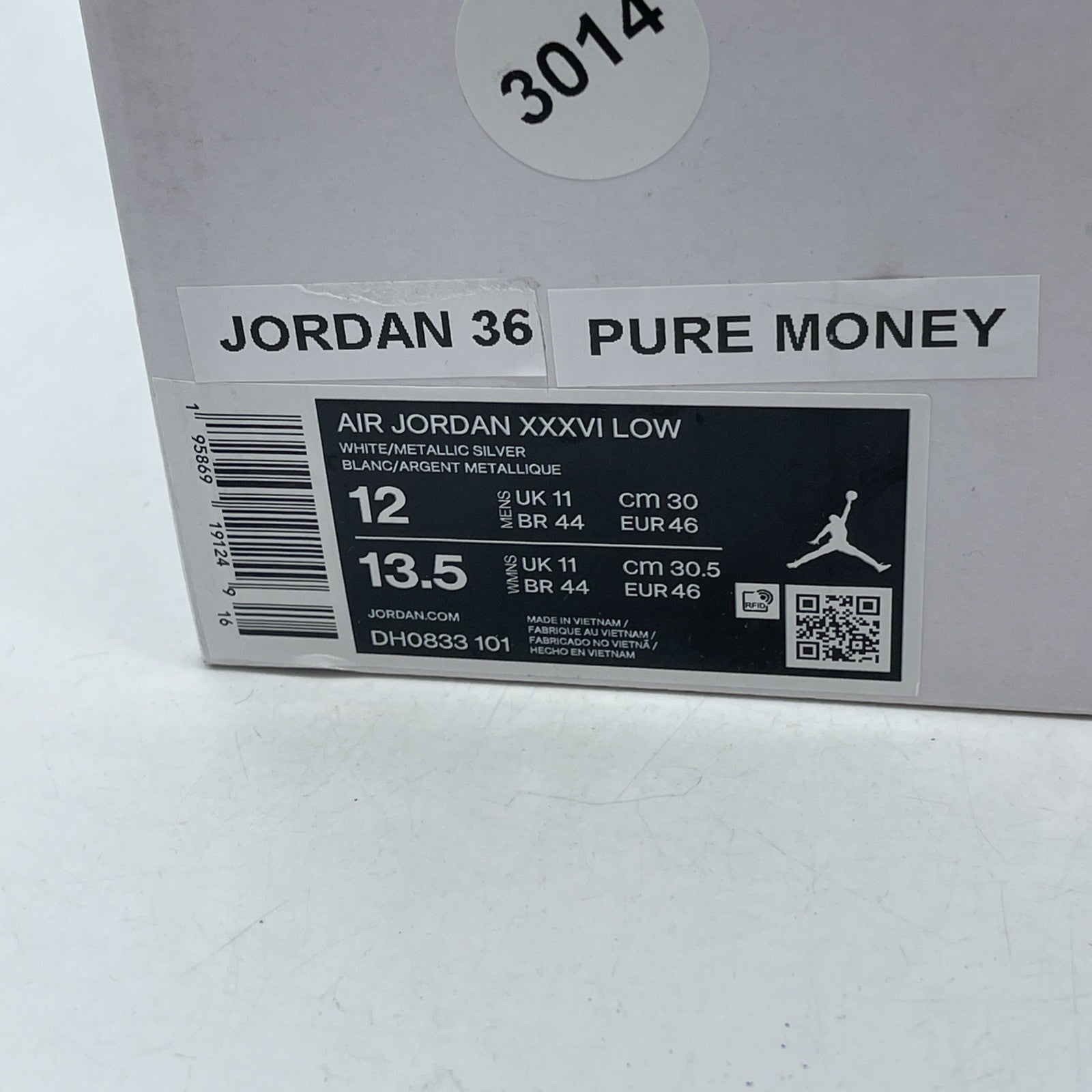 Size 12 - Air Jordan 36 Low Pure Money (DH0833-101)