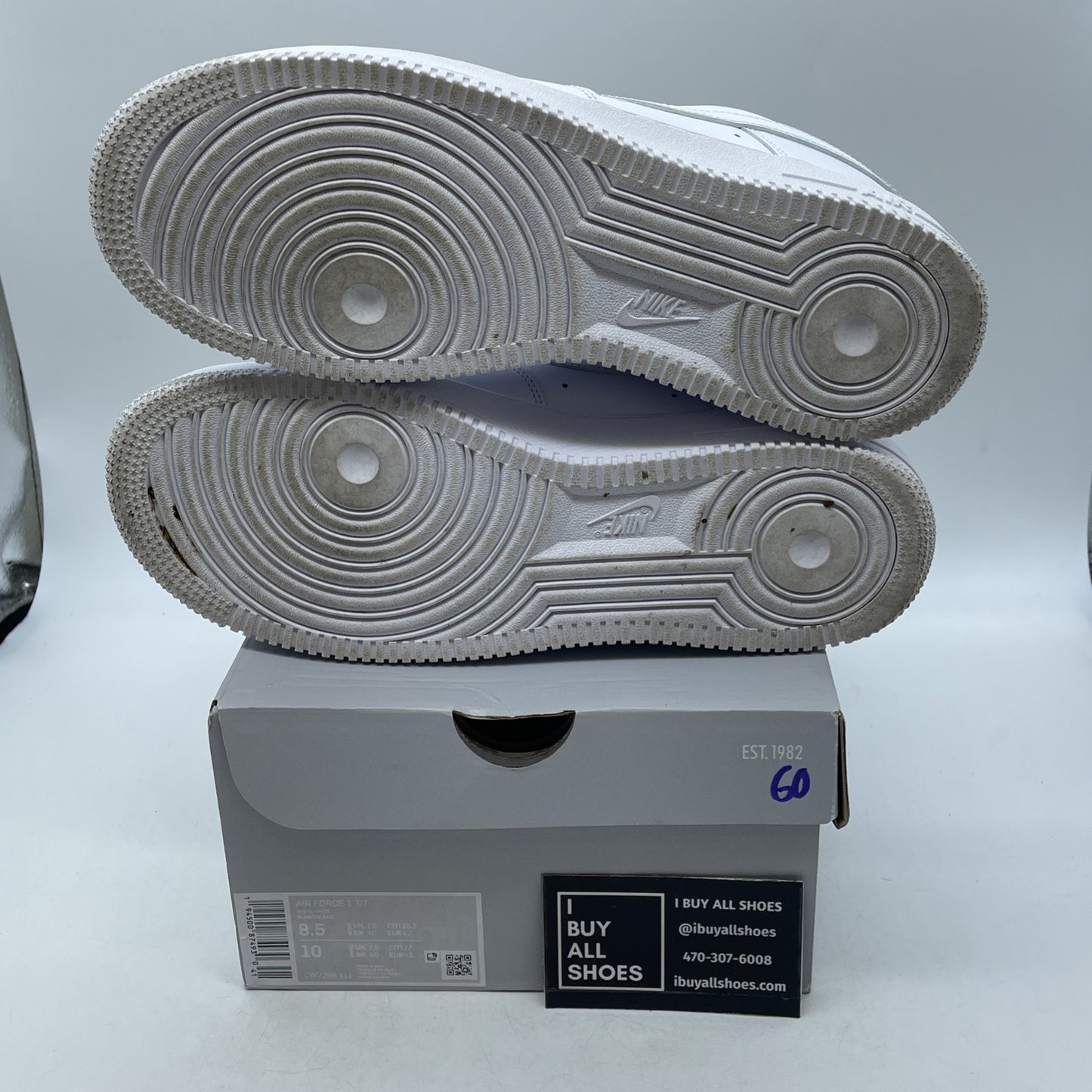 Size 8.5 - Nike Air Force 1 '07 Low Triple White (CW2288-111)