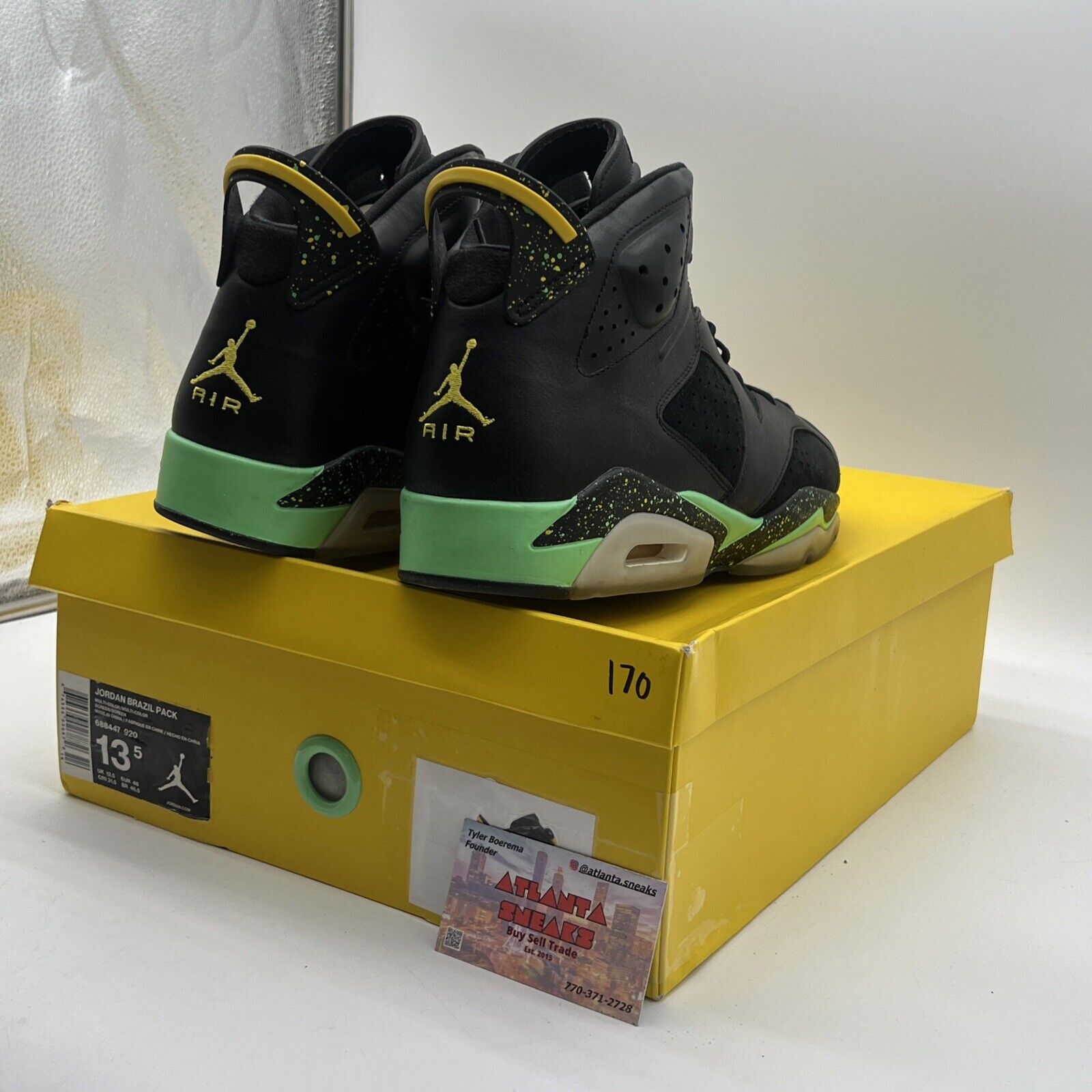 Size 13.5 - Air Jordan 6 Retro x CP3.III Brazil Pack Black Yellow (688446-020)