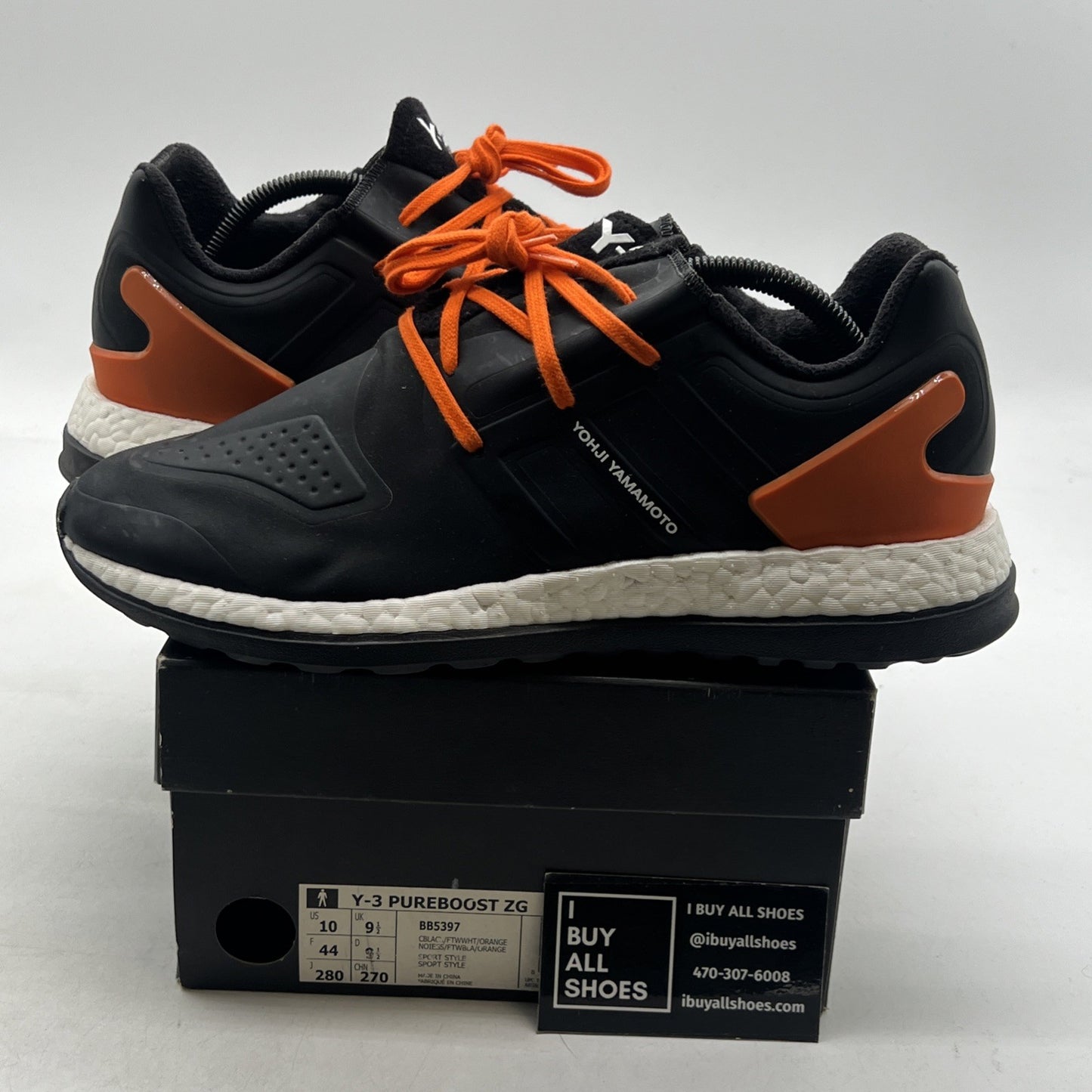 Size 10 - Adidas Y-3 Pureboost ZG Black White (BB5397)