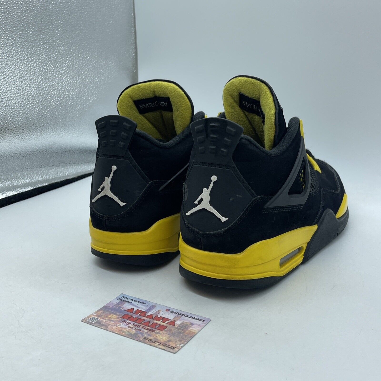 Size 10.5 - Jordan 4 Retro Mid Thunder Black Suede Yellow White (DH6927-017)