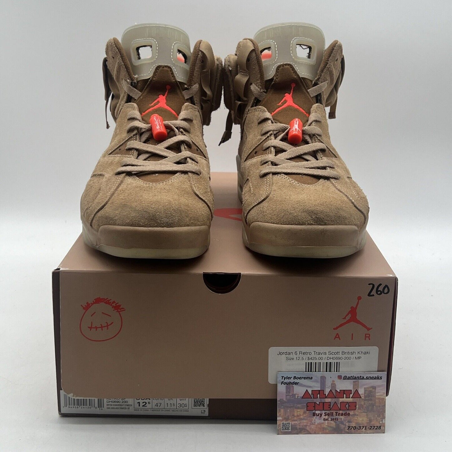 Size 12.5 - Jordan 6 Retro x Travis Scott Mid British Khaki Suede (DH0690-200)