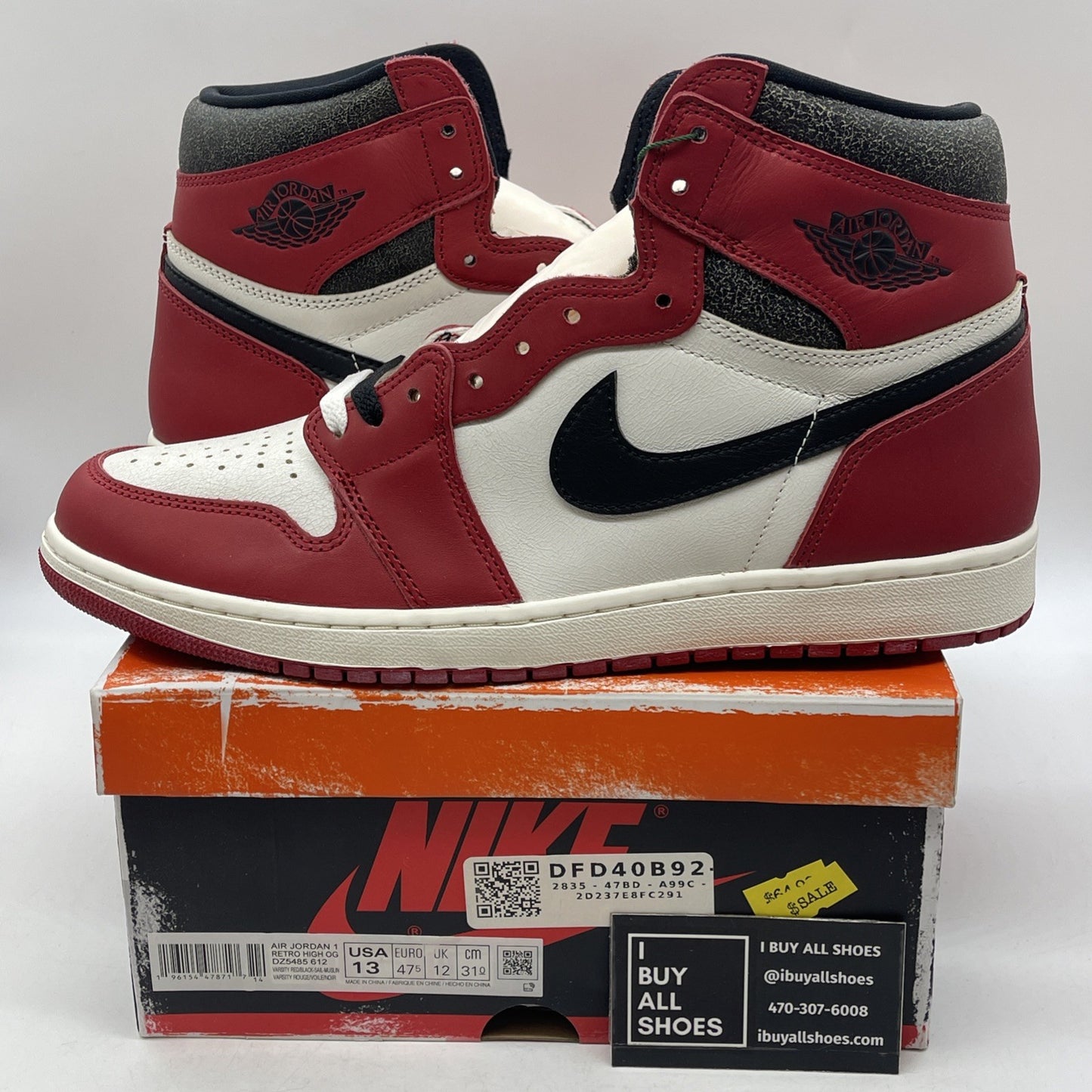 Size 13 - Air Jordan 1 Retro High OG Chicago Reimagined Lost & Found DZ5485-612