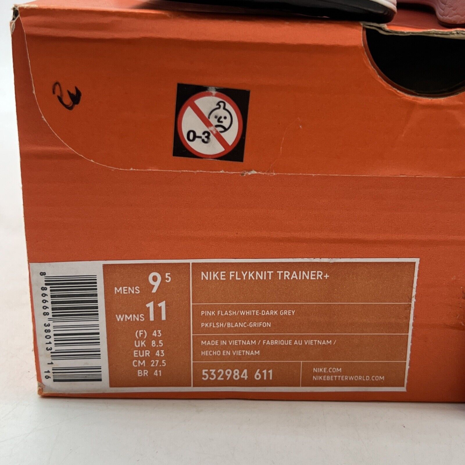 Size 9.5 - Nike Flyknit Trainer+ Pink Flash (532984-611)