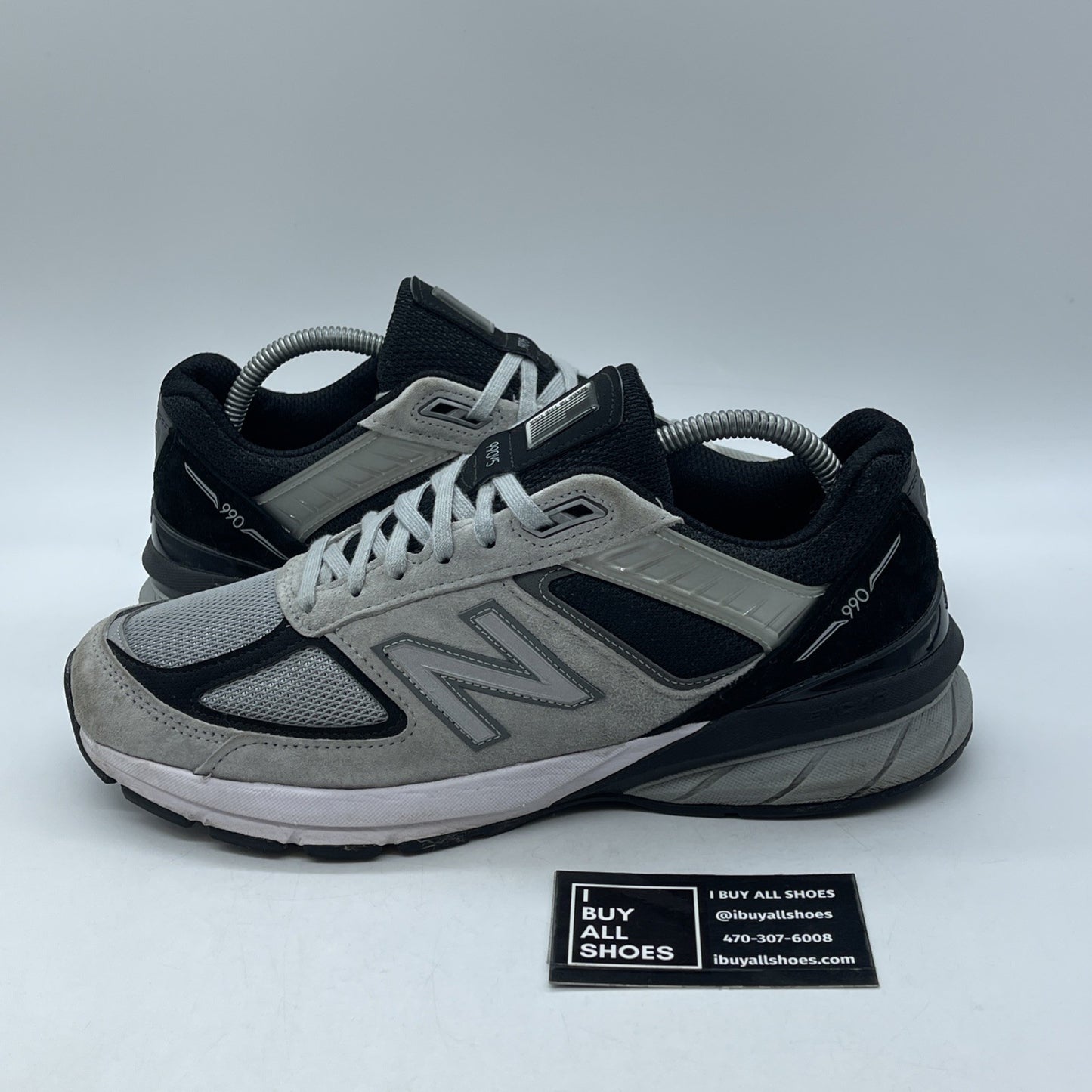 Size 9 - New Balance 990v5 Made In USA Black Grey Suede Leather (M990GB5)