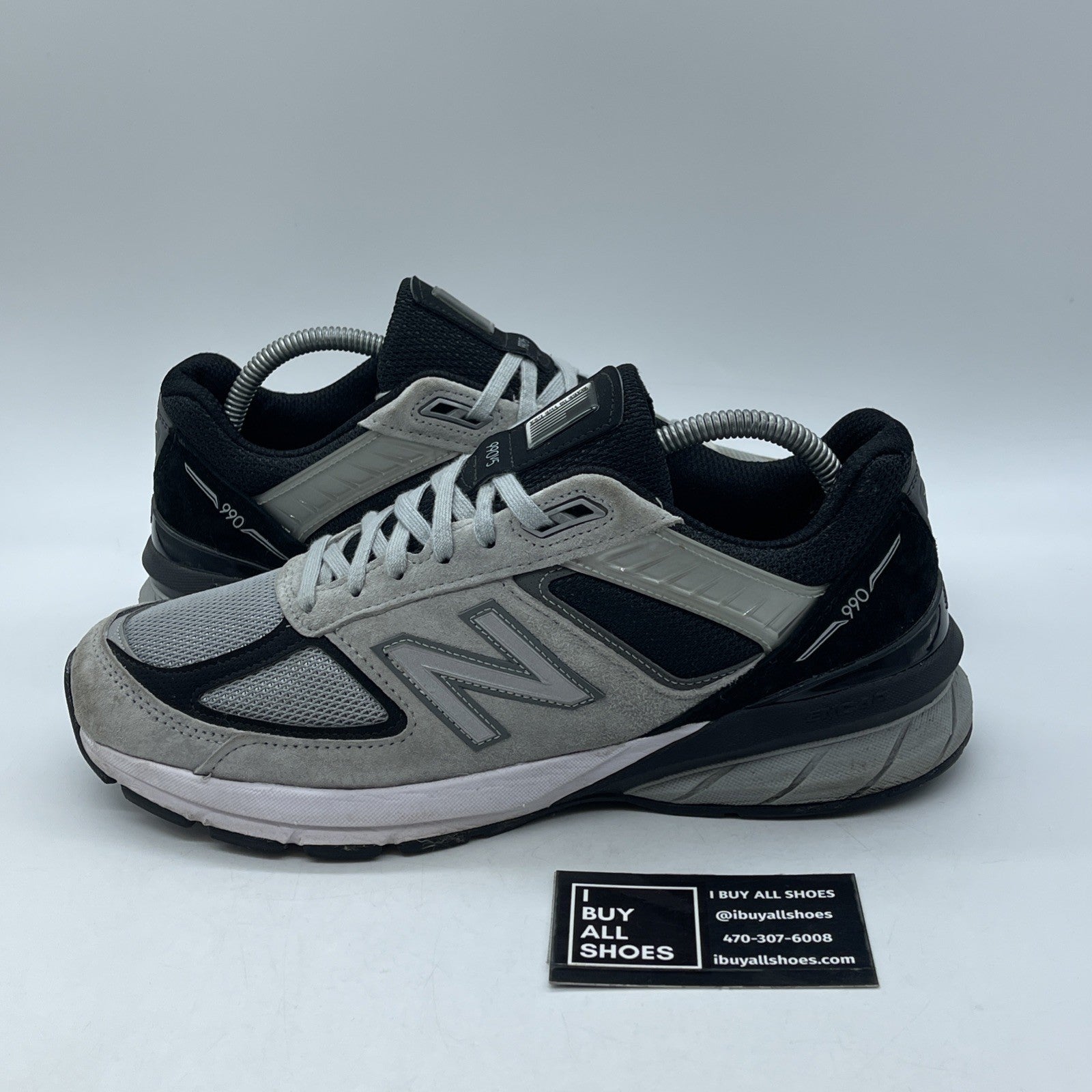 Size 9 - New Balance 990v5 Made In USA Black Grey Suede Leather (M990GB5)
