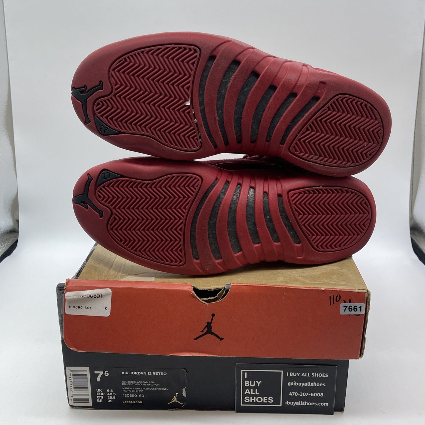 Size 7.5 - Air Jordan 12 Retro Gym Red Suede (130690-601)