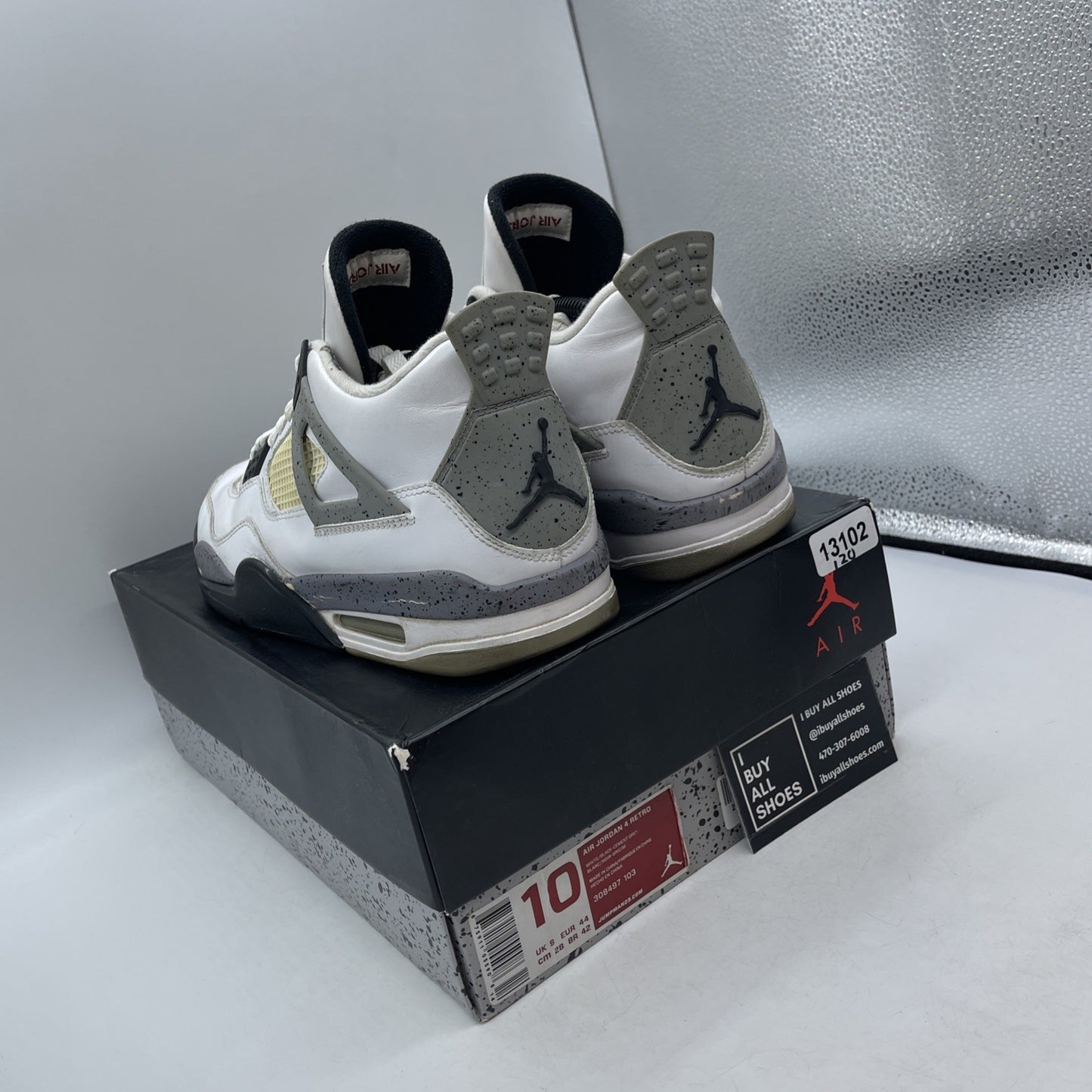 Size 10 - Air Jordan 4 Retro Cement 2012 (308497-103)