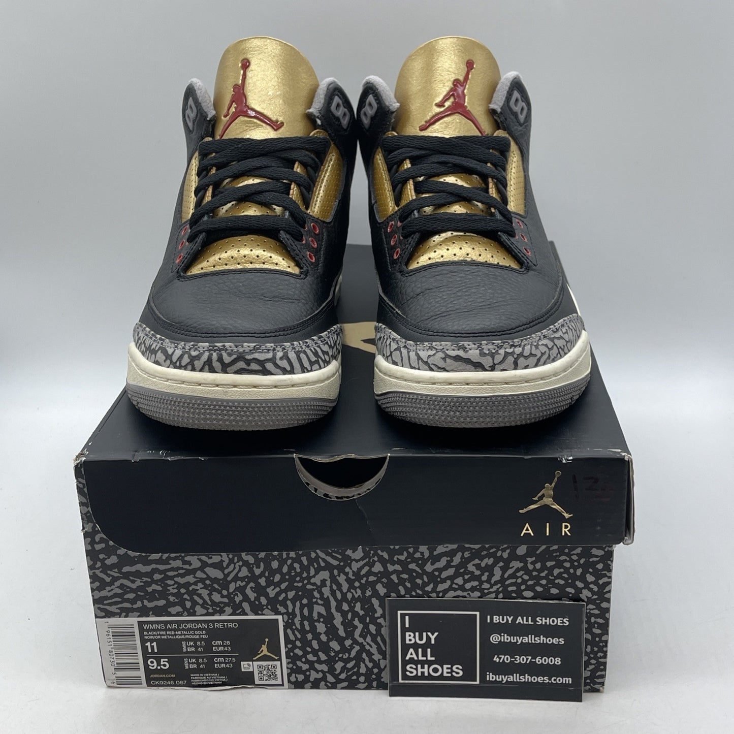 Size 11W - Air Jordan 3 Retro Mid Black Gold (CK9246-067)