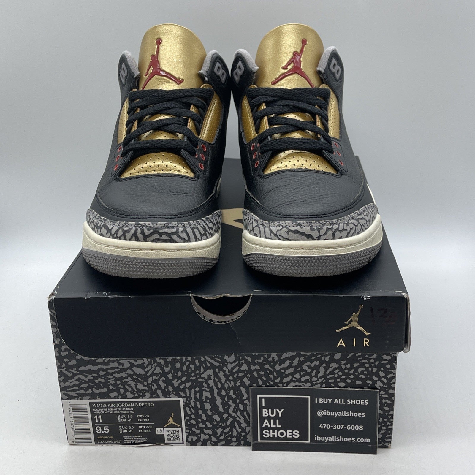 Size 11W - Air Jordan 3 Retro Mid Black Gold (CK9246-067)